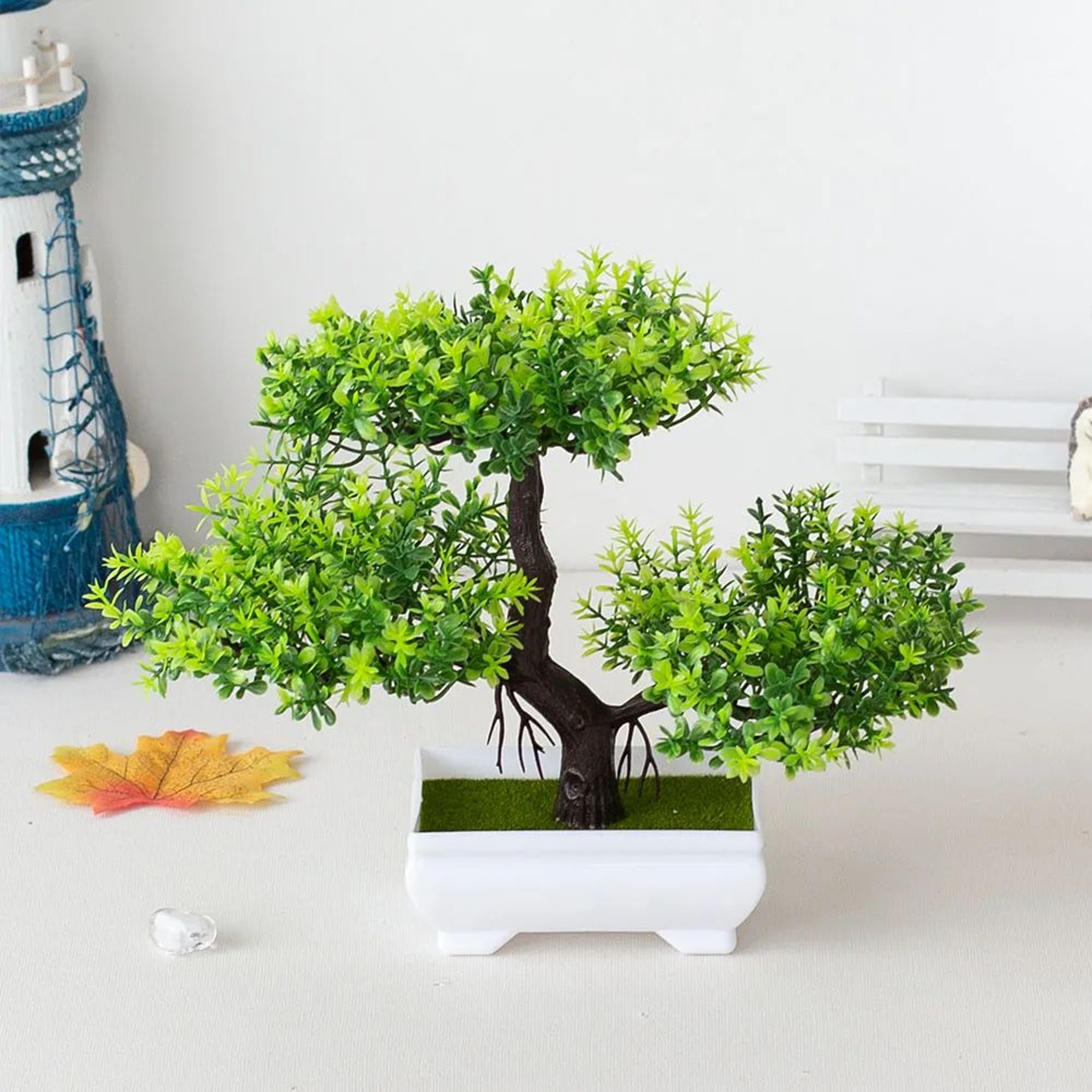 Mini Artificial Bonsai Tree Potted Plant For Desk And Home Decor 14