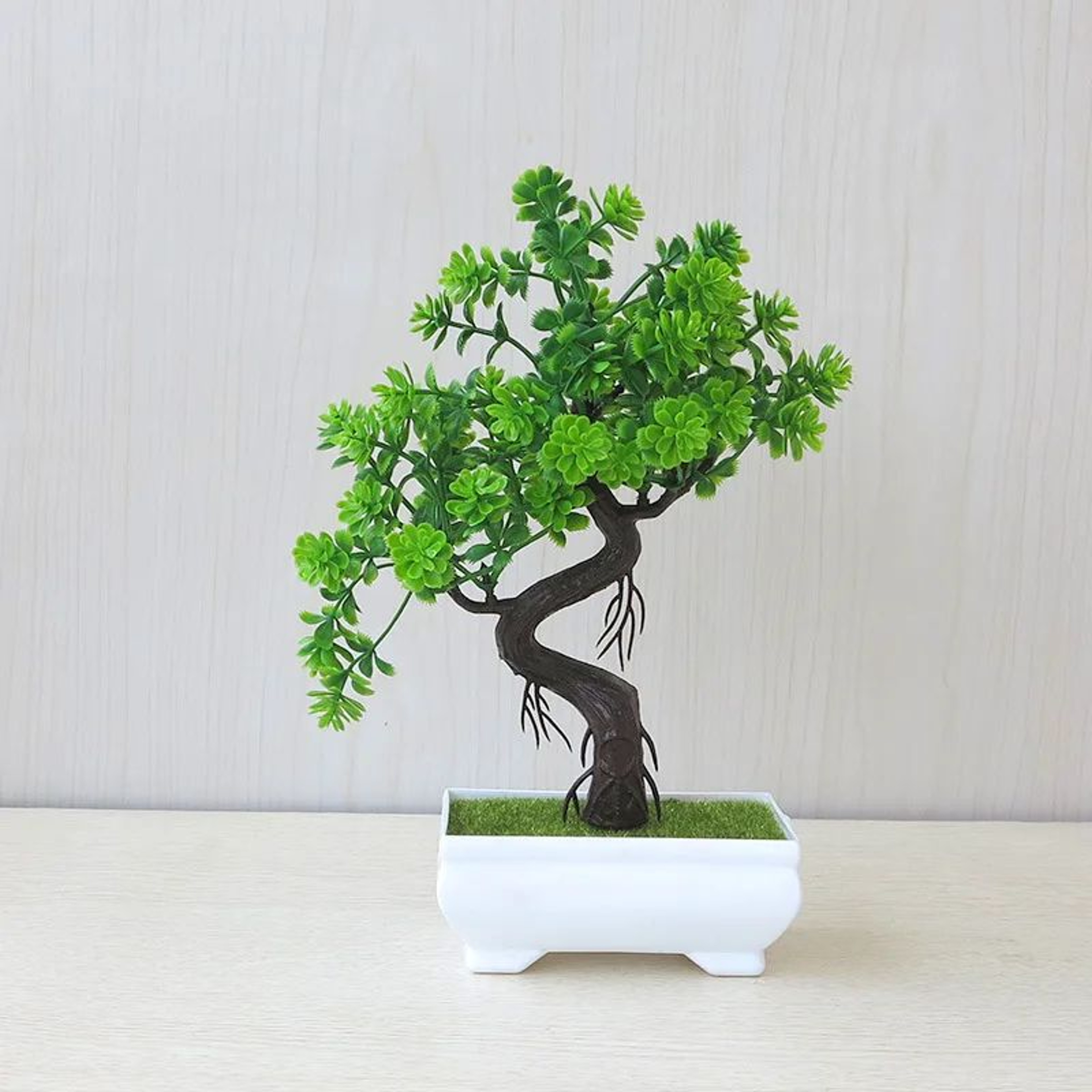 Mini Artificial Bonsai Tree Potted Plant For Desk And Home Decor 23