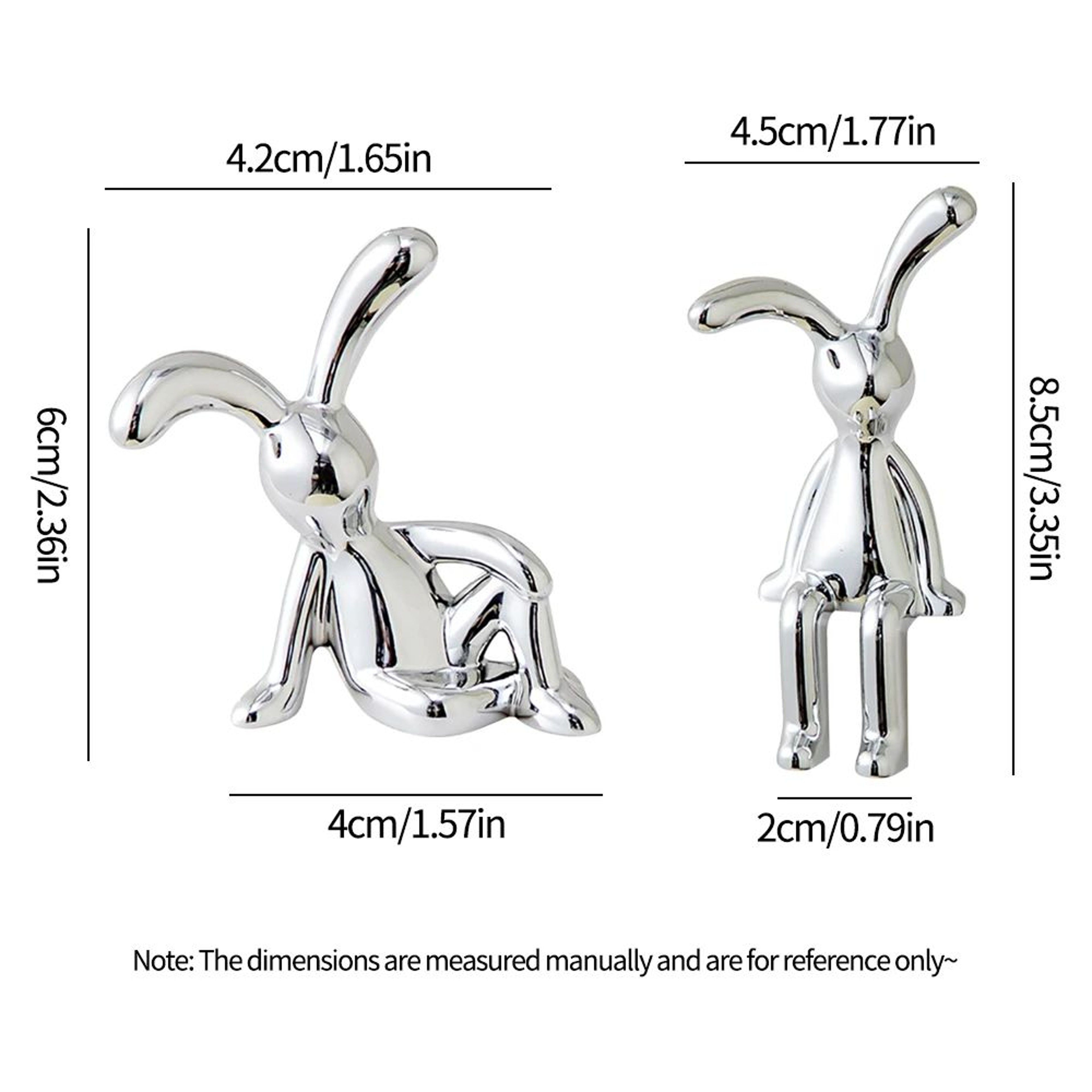 Cute Long Eared Rabbit Figurine Set Cartoon Bunny Home Decor 4