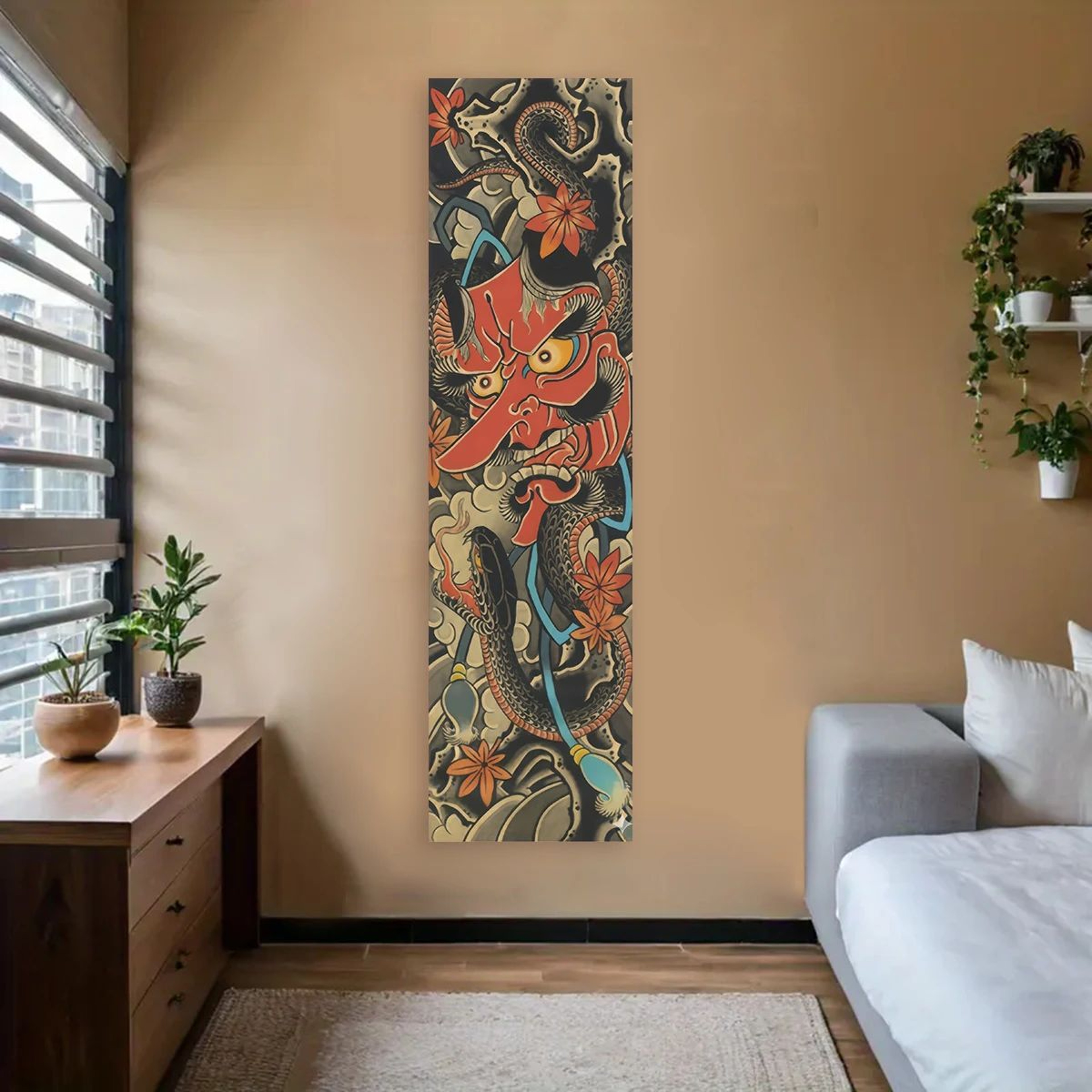 Japanese Wave Wall Tapestry Red Sun Ocean Art Aesthetic Wall Hanging Decor 11
