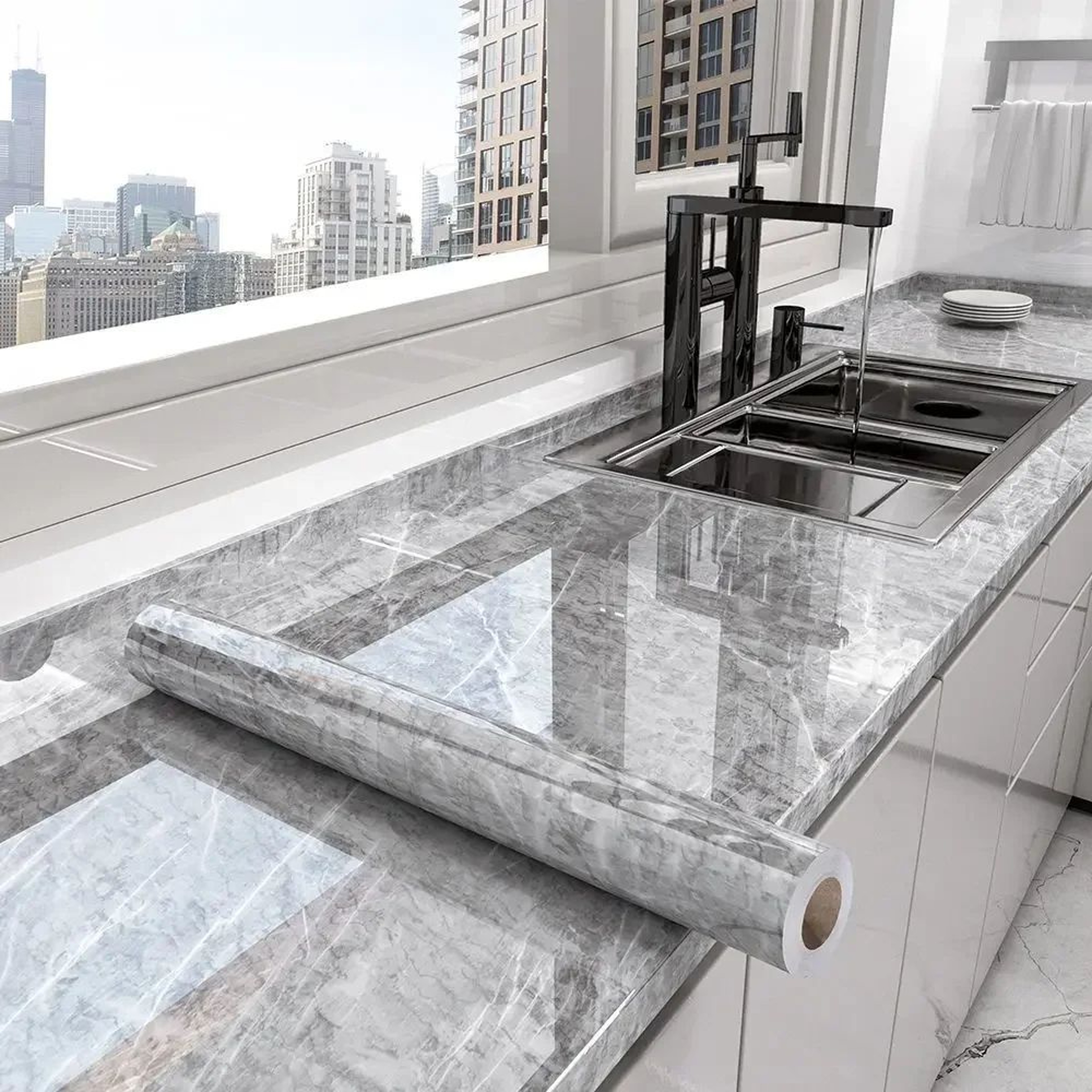 Marble Peel And Stick Wallpaper Waterproof Self Adhesive Wall Covering For Kitchen And Bathroom 10