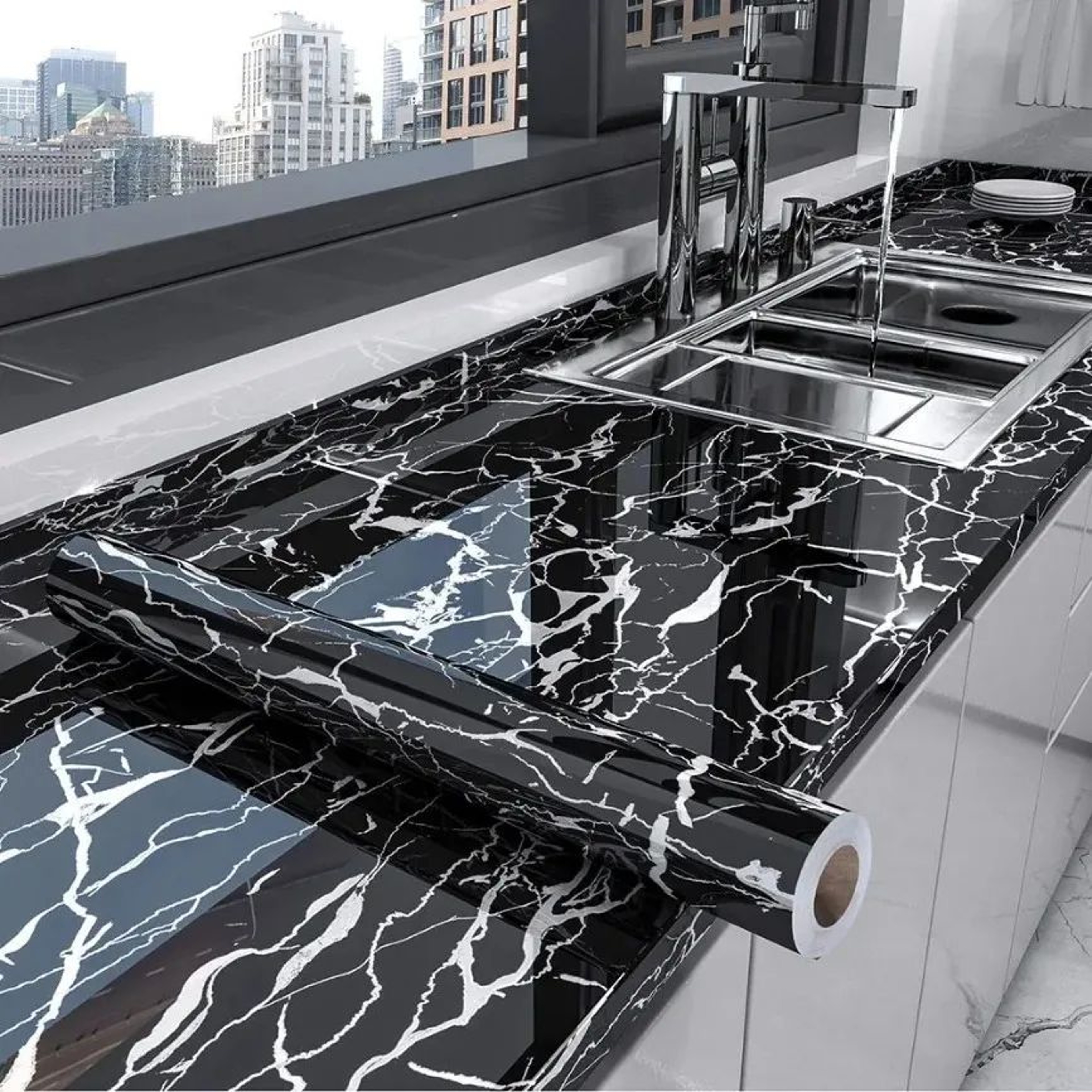 Marble Peel And Stick Wallpaper Waterproof Self Adhesive Wall Covering For Kitchen And Bathroom 4