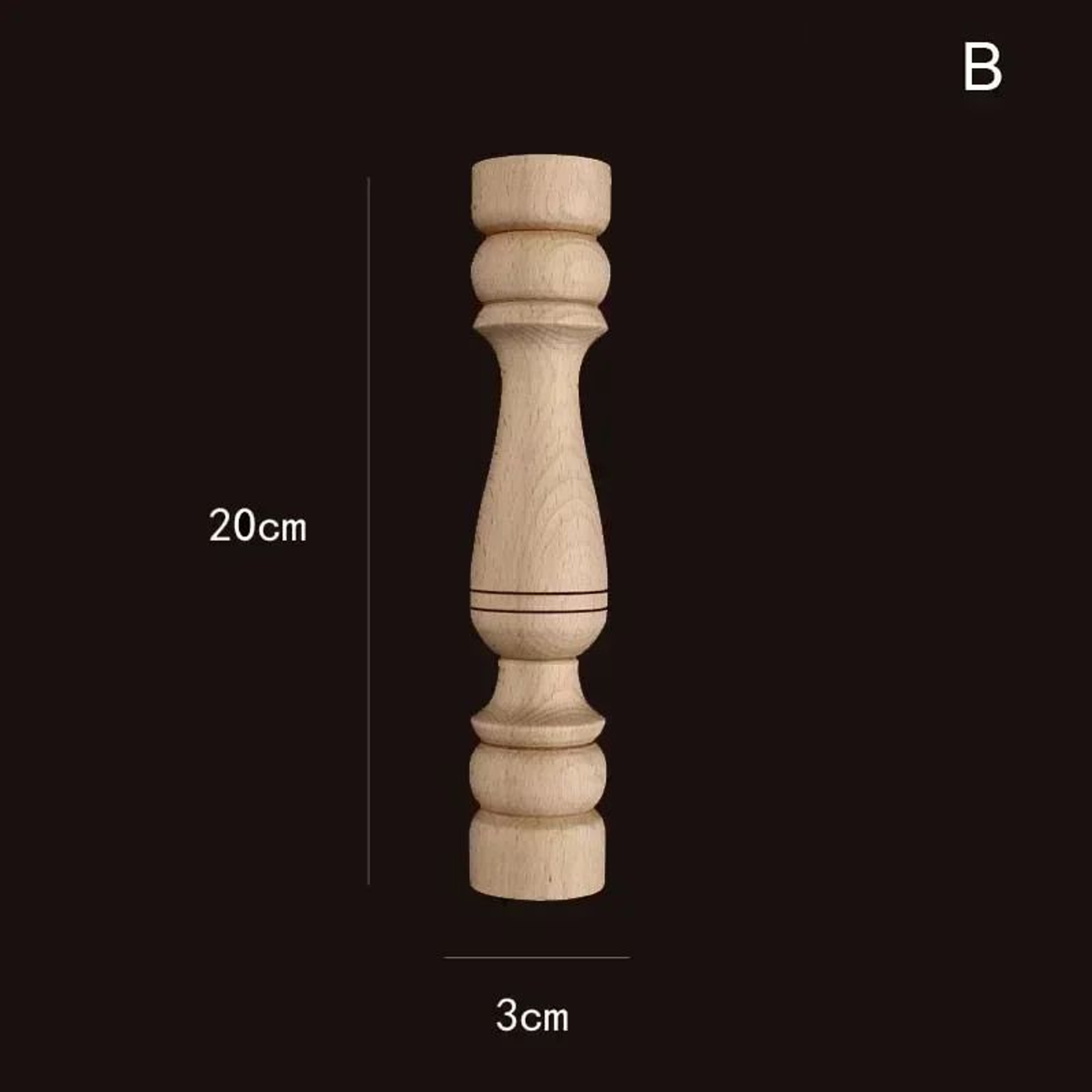 Vintage Carved Wood Applique Decorative Column Spindle Ornament For Furniture And Home Decor 4
