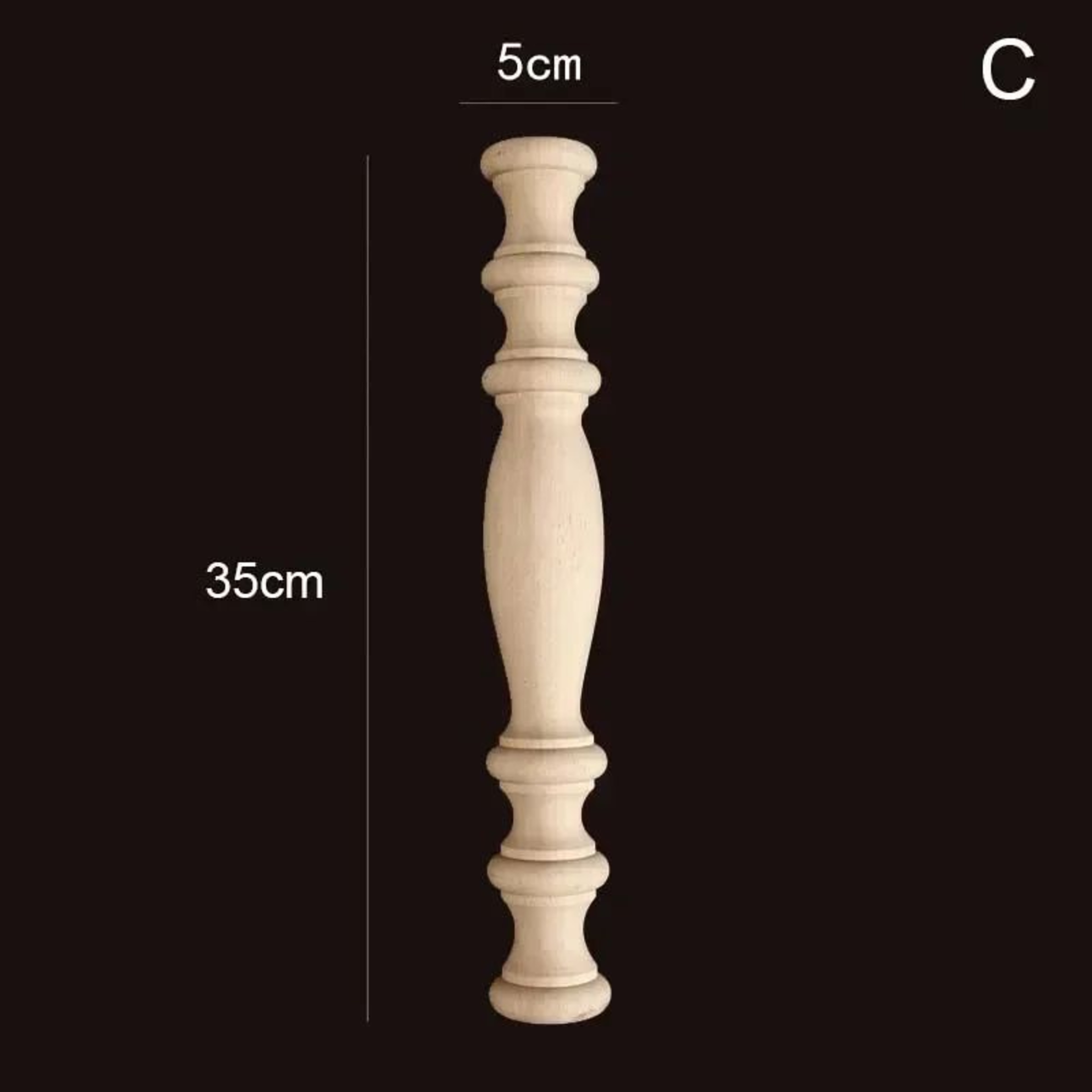 Vintage Carved Wood Applique Decorative Column Spindle Ornament For Furniture And Home Decor 24
