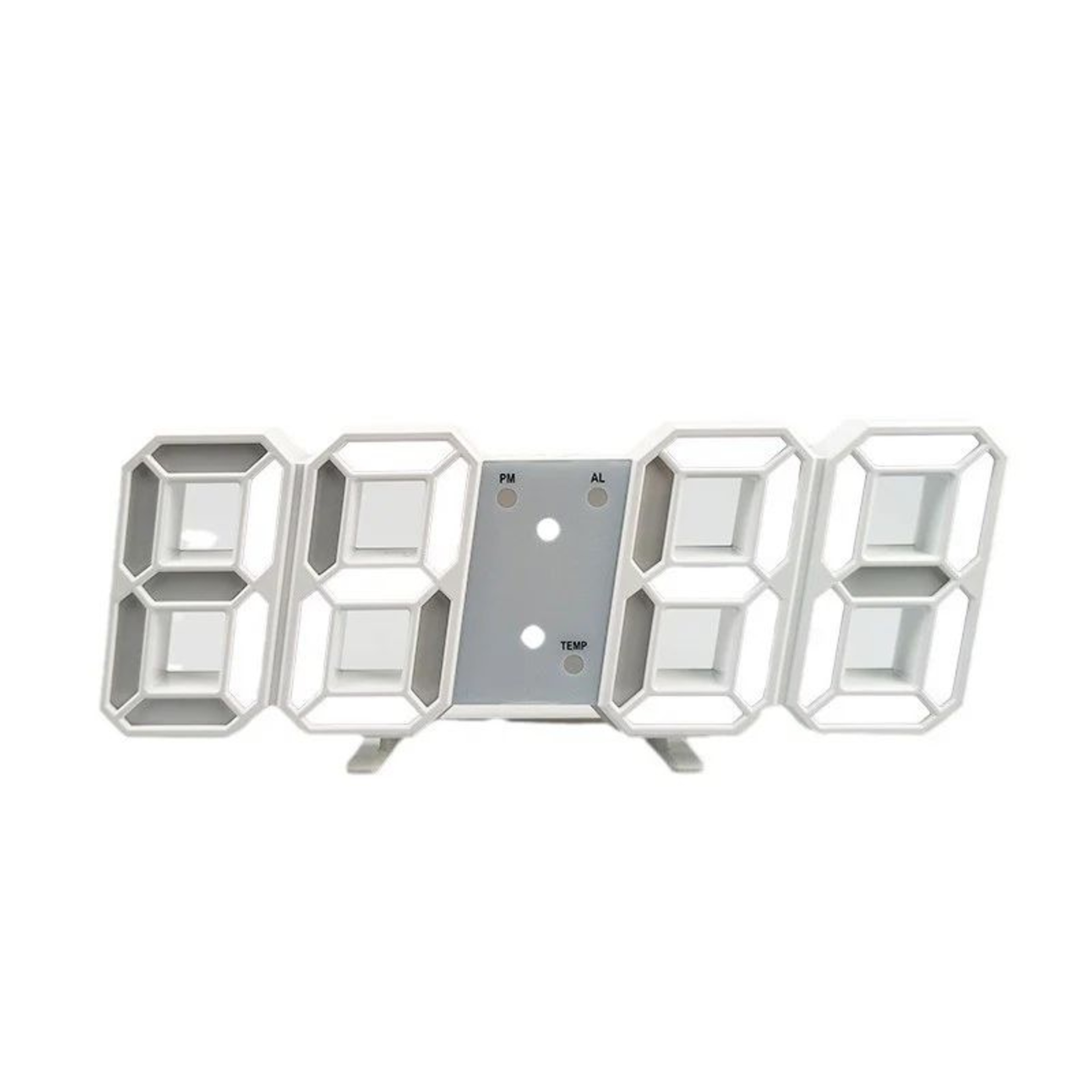 Modern LED Digital Alarm Clock Voice Activated Silent Desk Clock With 3D Display 8