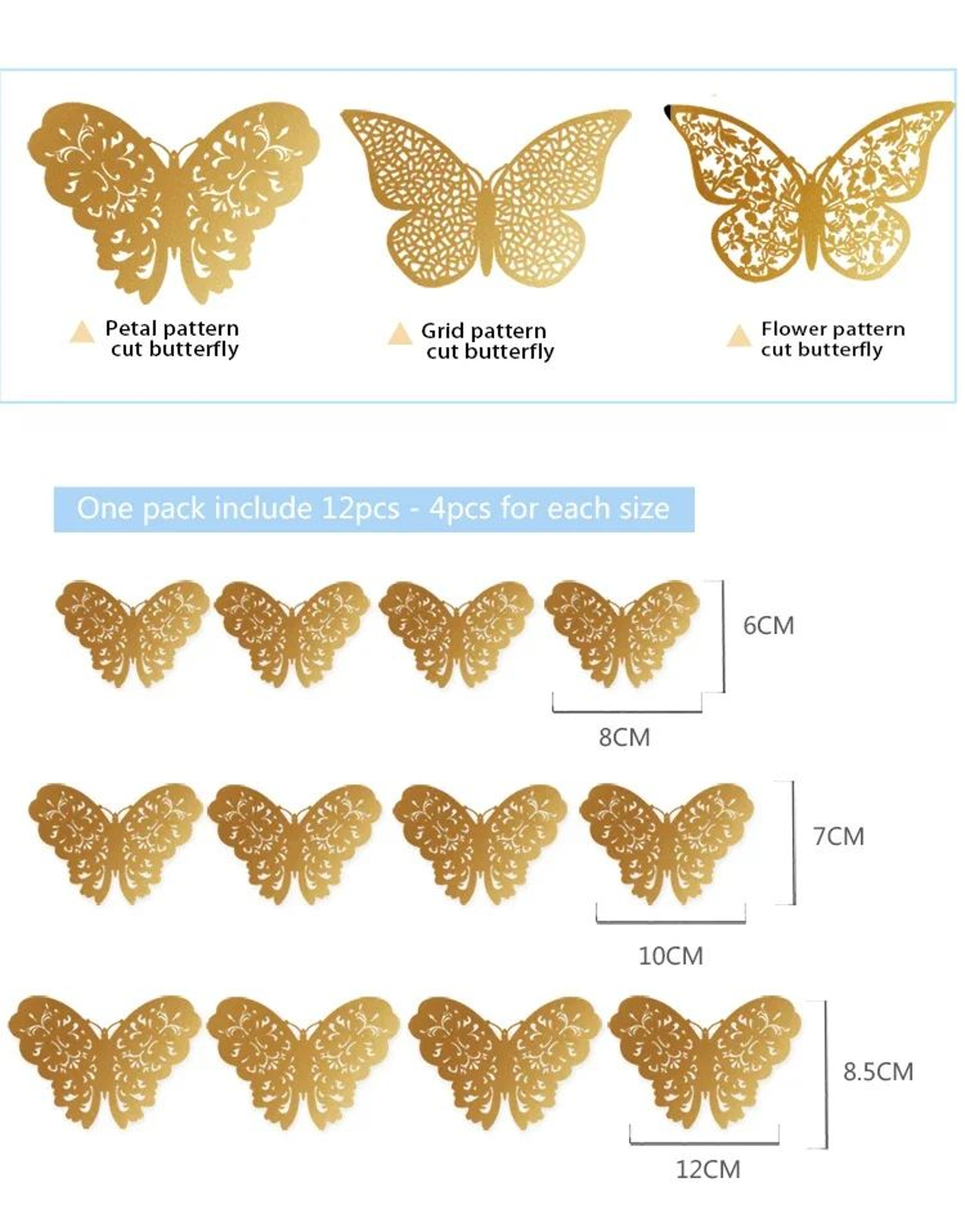 Butterfly Mirror Wall Stickers 3D Decorative Wall Decor Set 5