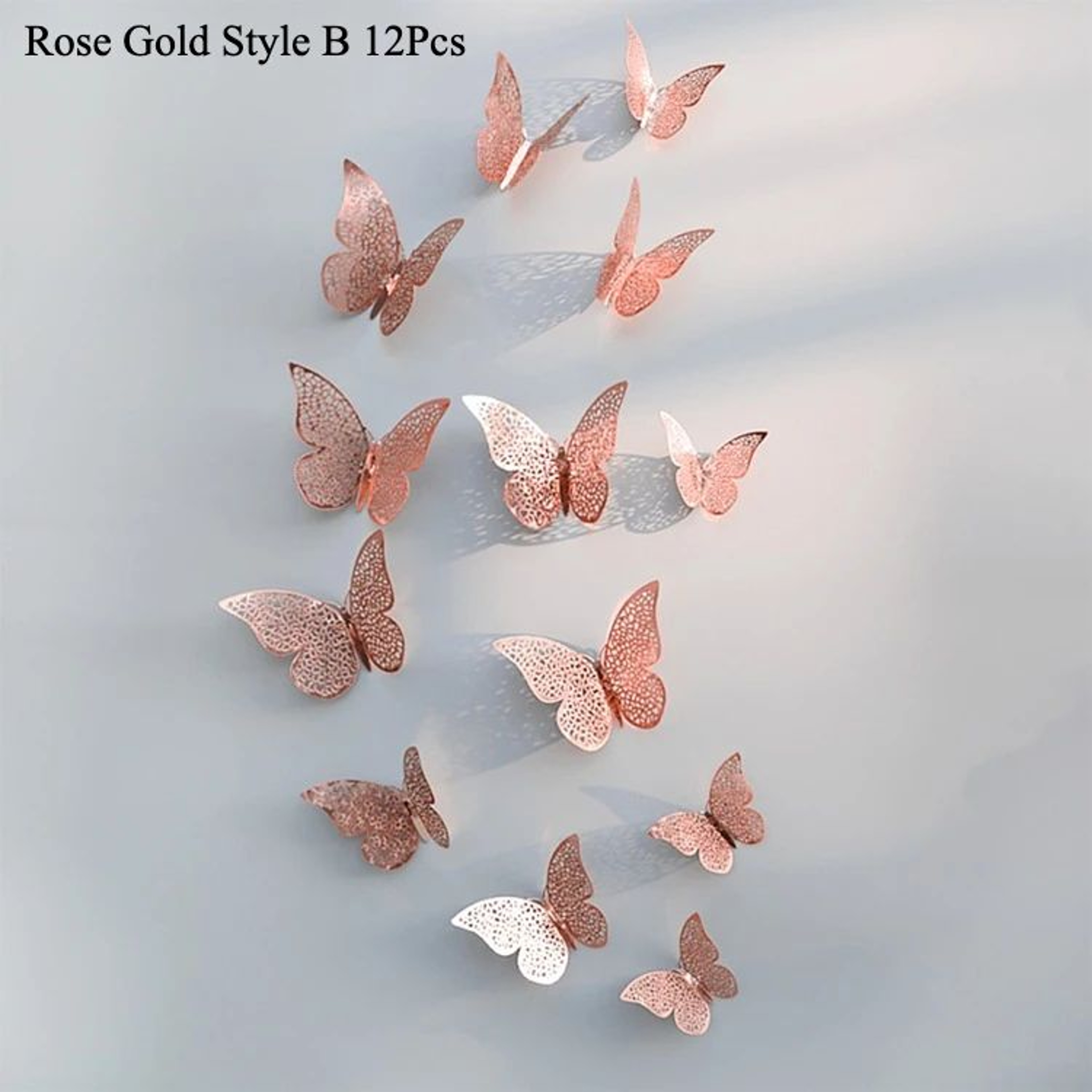 Butterfly Mirror Wall Stickers 3D Decorative Wall Decor Set 26