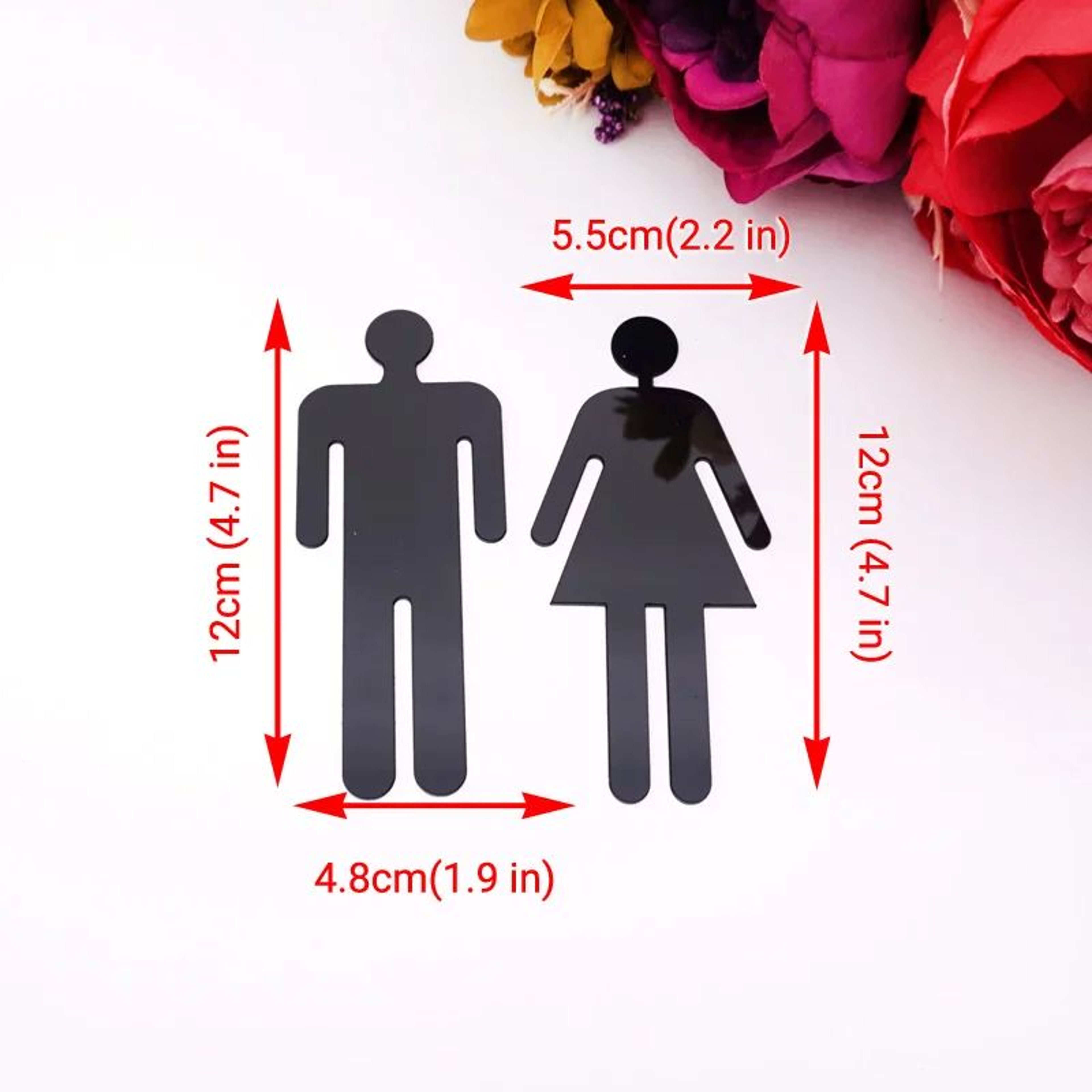 Acrylic Mirror Bathroom Sign Stickers Men Women Toilet Wall Sign Decor 4