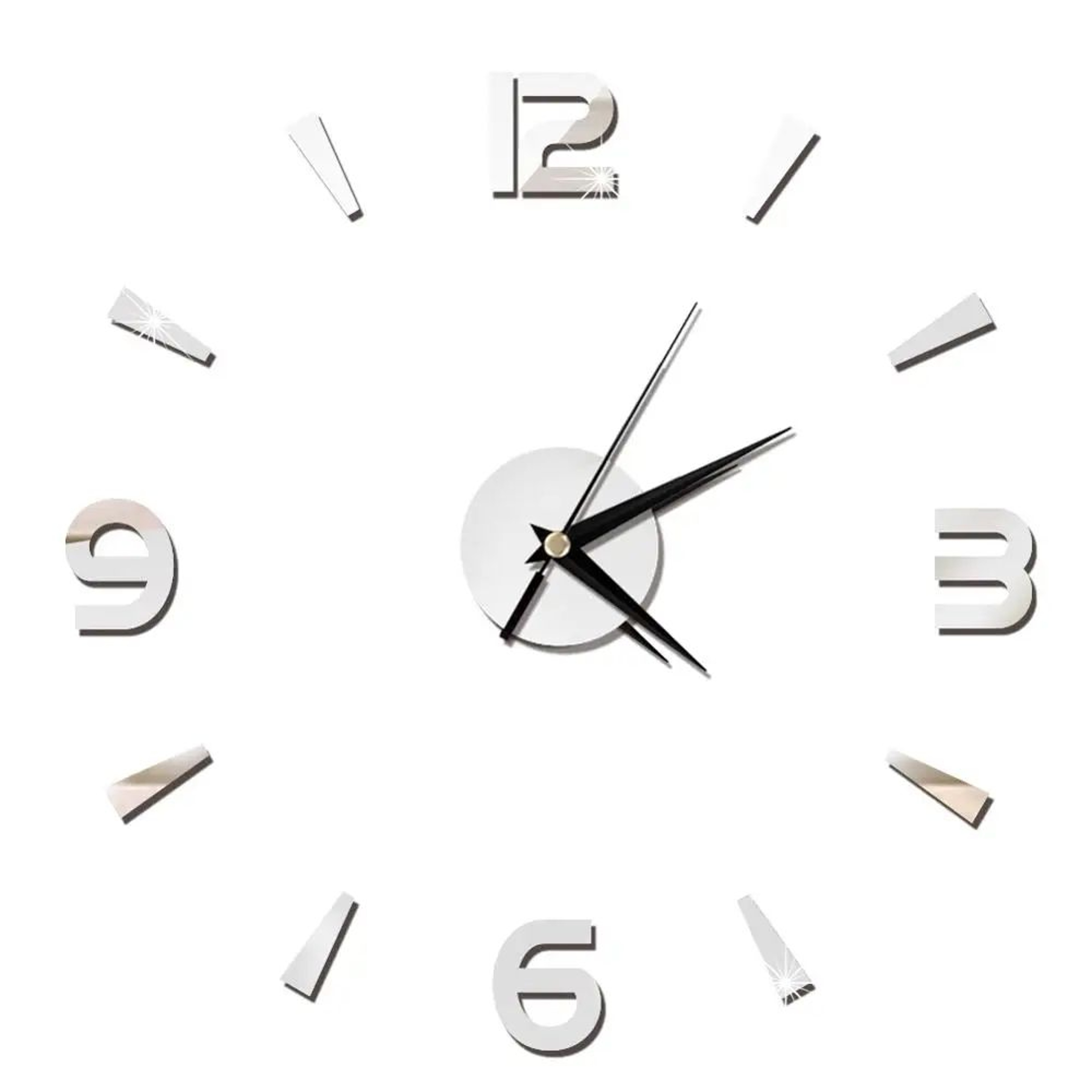 Modern DIY Mirror Wall Clock Frameless Decorative Wall Clock Sticker 0