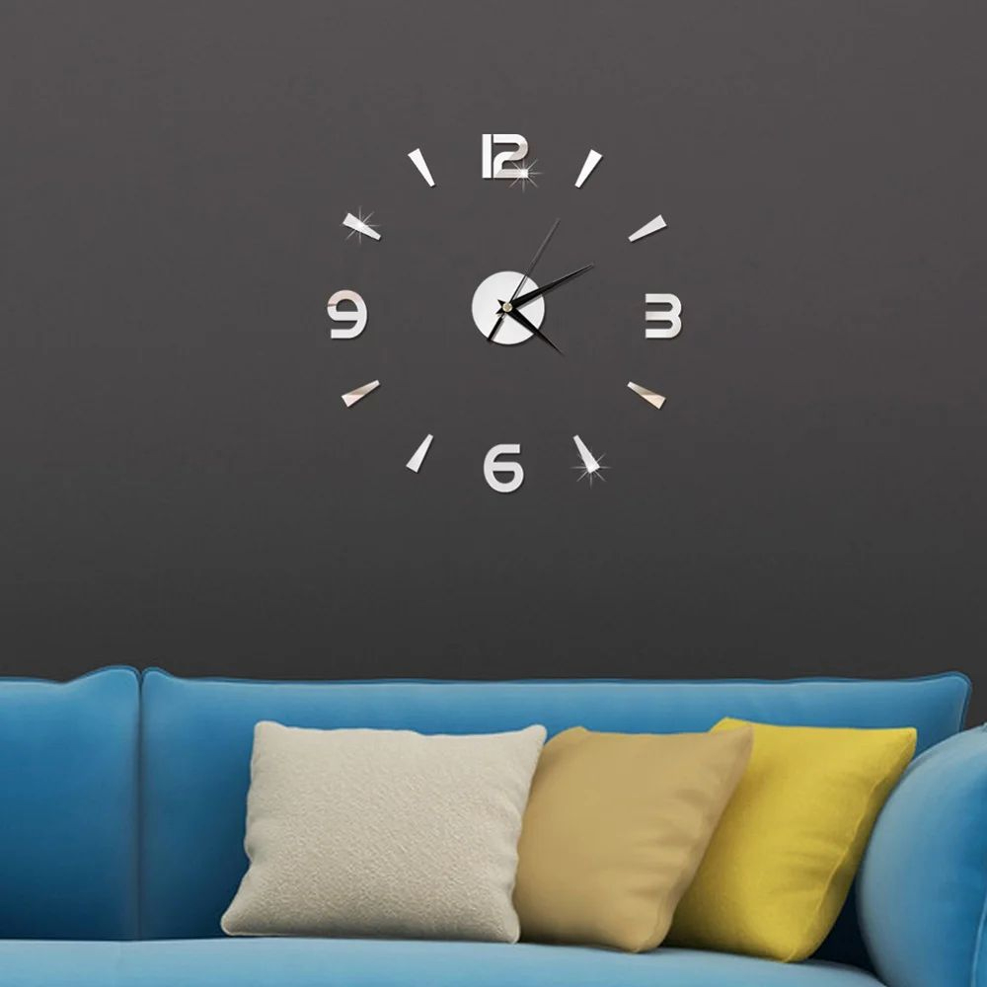 Modern DIY Mirror Wall Clock Frameless Decorative Wall Clock Sticker 1