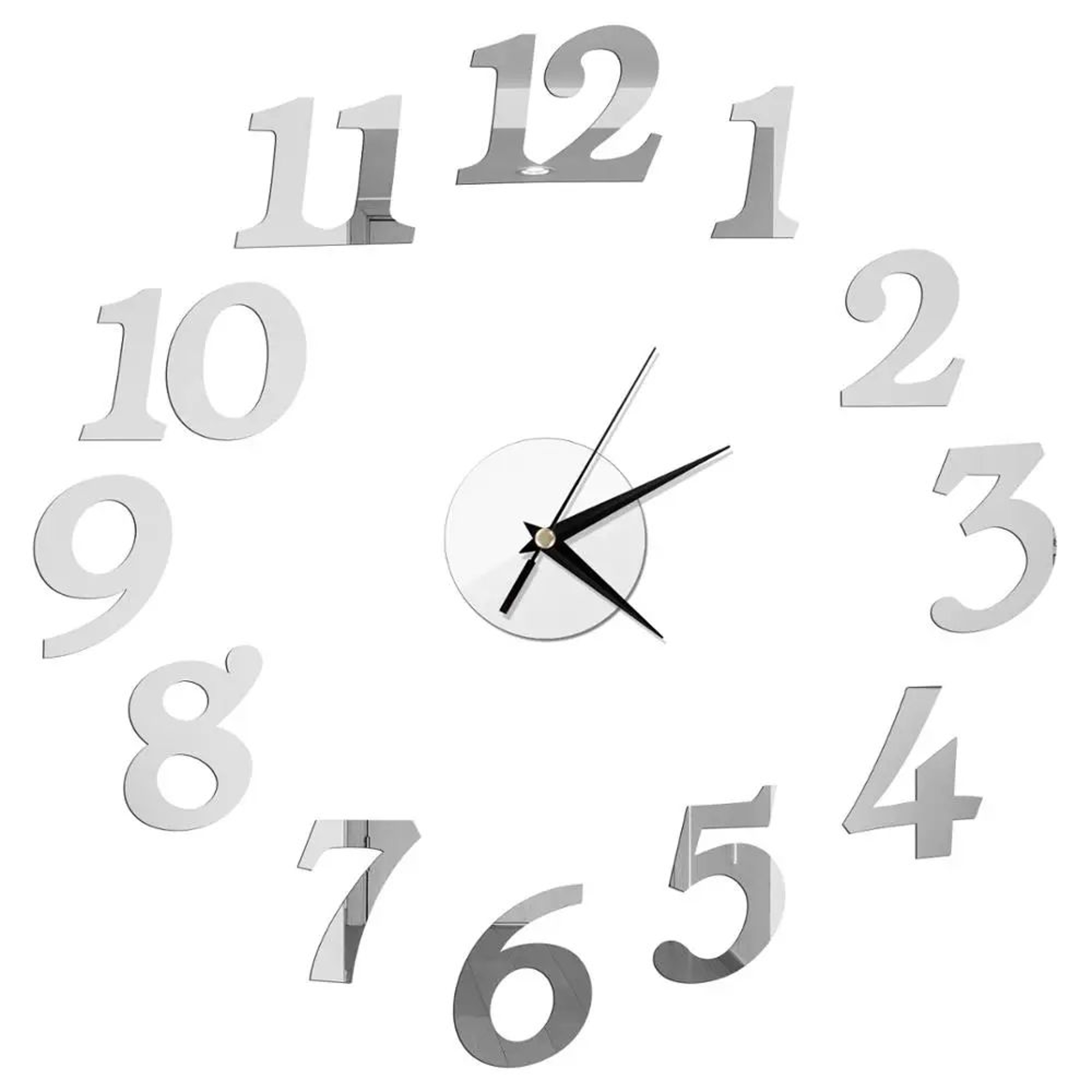 Modern DIY Mirror Wall Clock Frameless Decorative Wall Clock Sticker 21