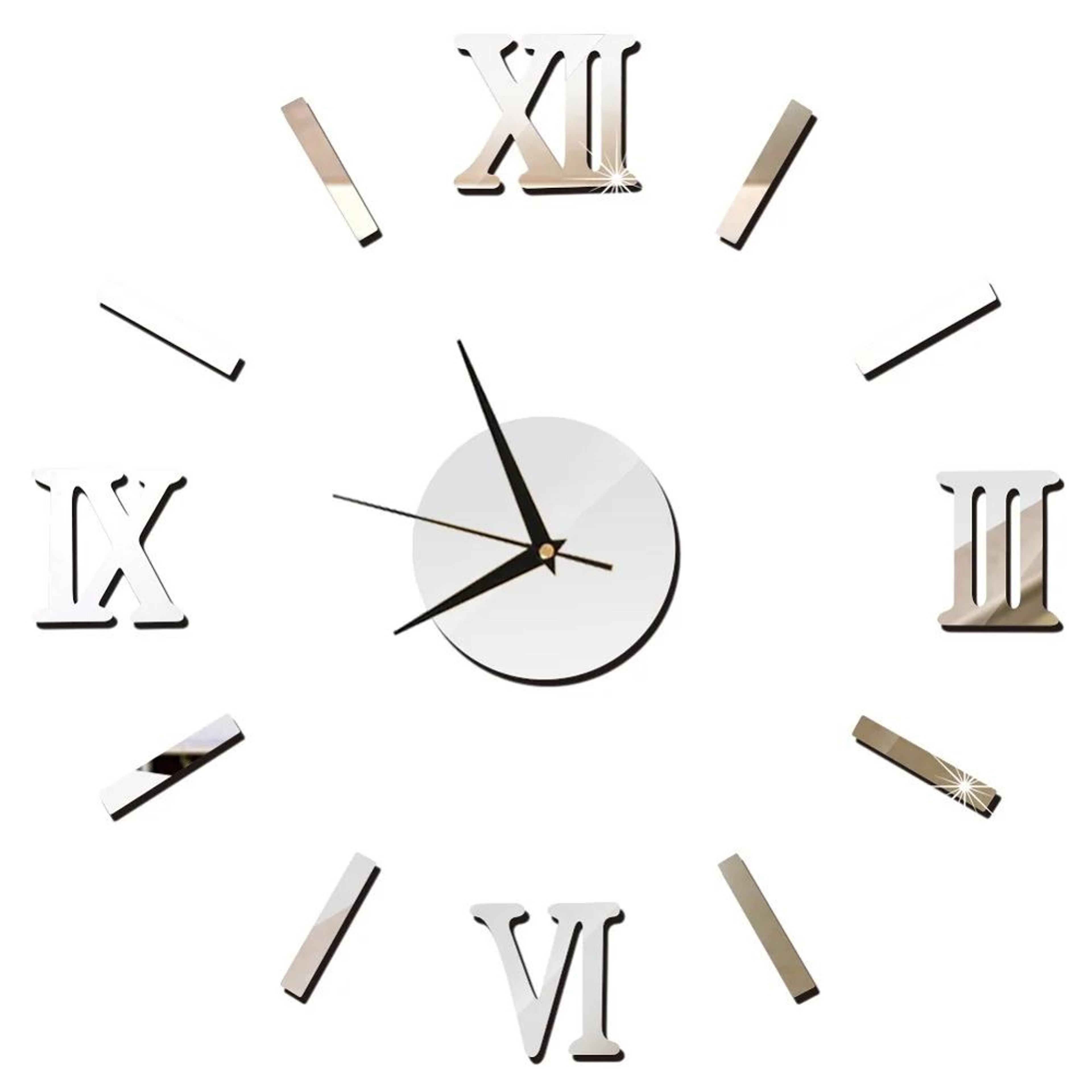 Modern DIY Mirror Wall Clock Frameless Decorative Wall Clock Sticker 22