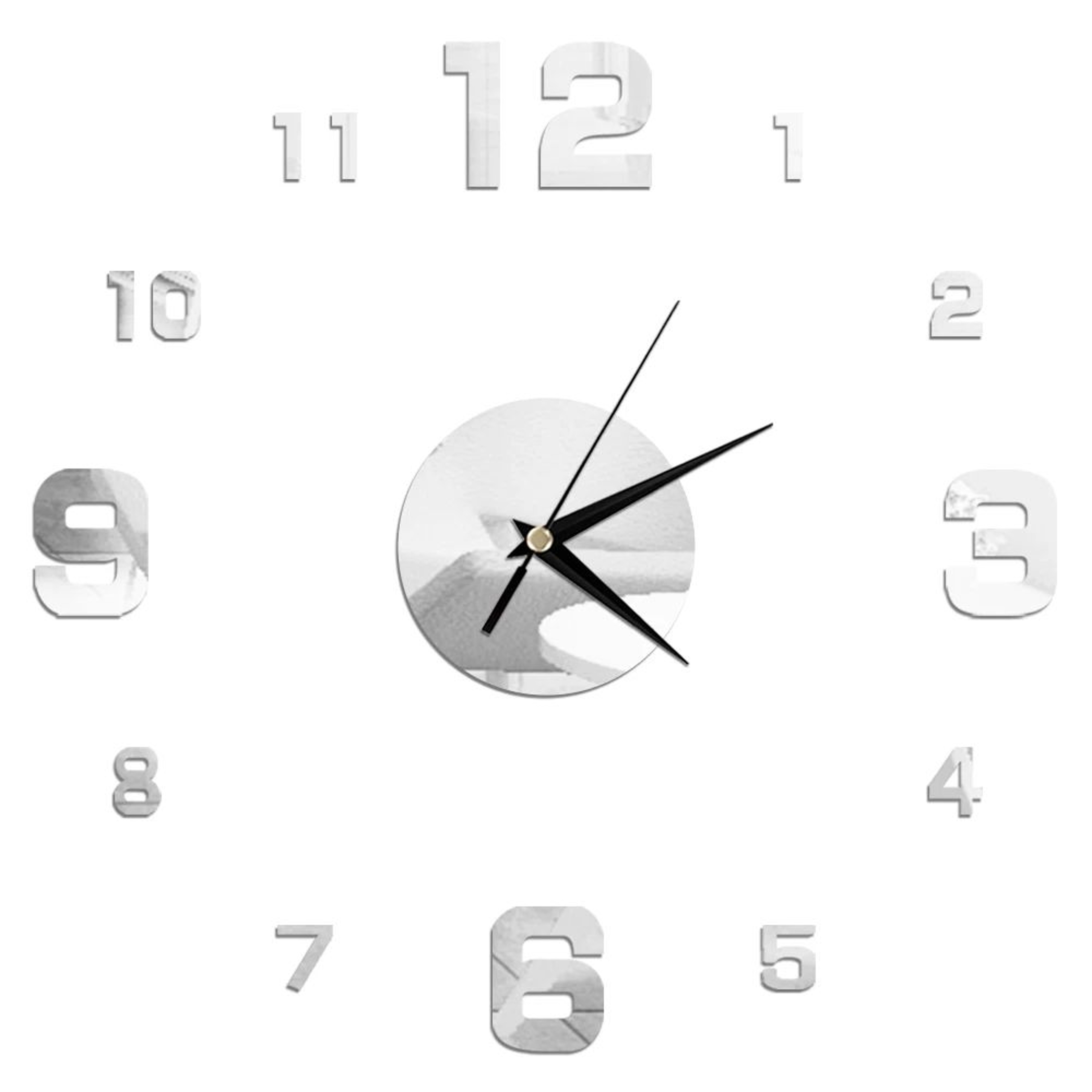 Modern DIY Mirror Wall Clock Frameless Decorative Wall Clock Sticker 25