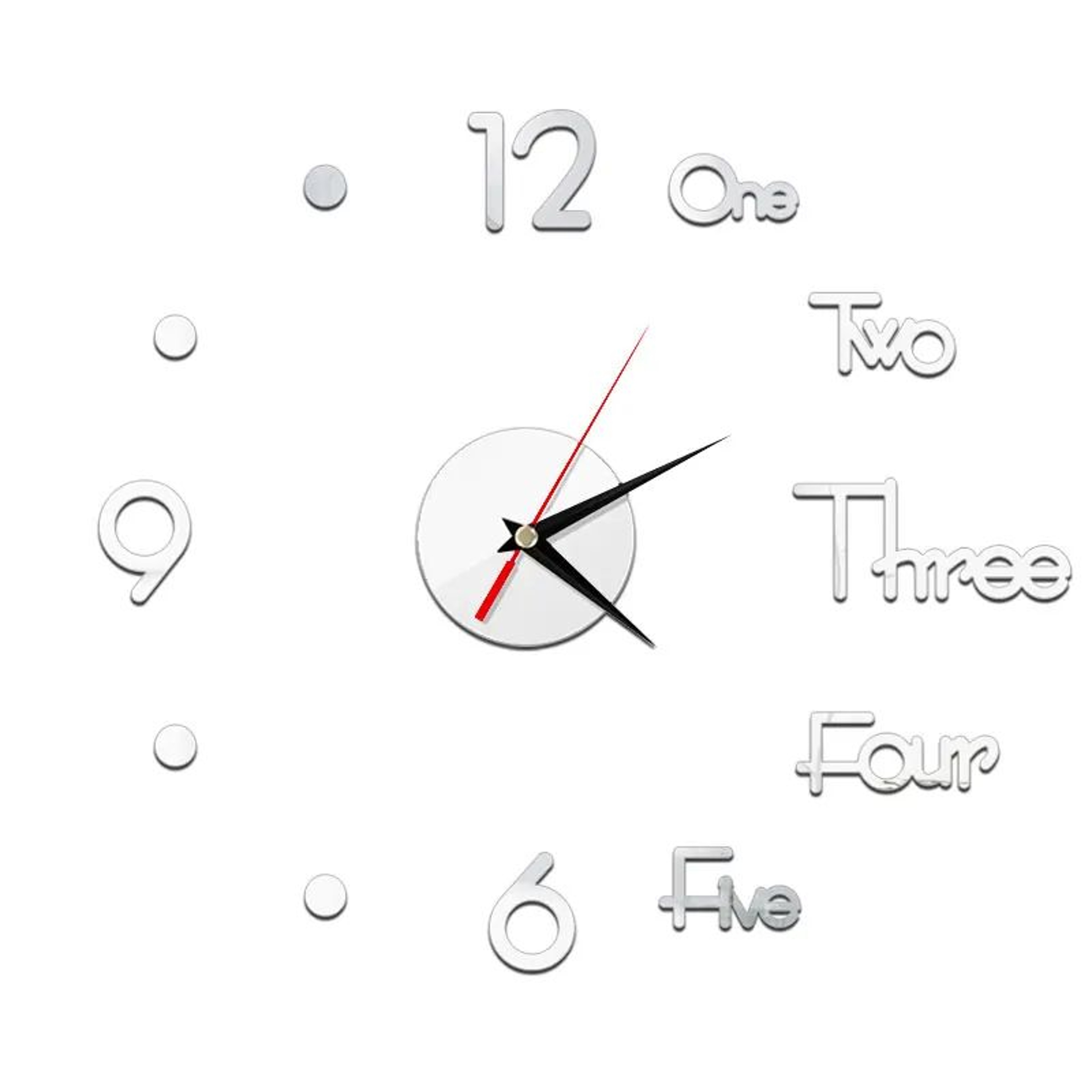 Modern DIY Mirror Wall Clock Frameless Decorative Wall Clock Sticker 27