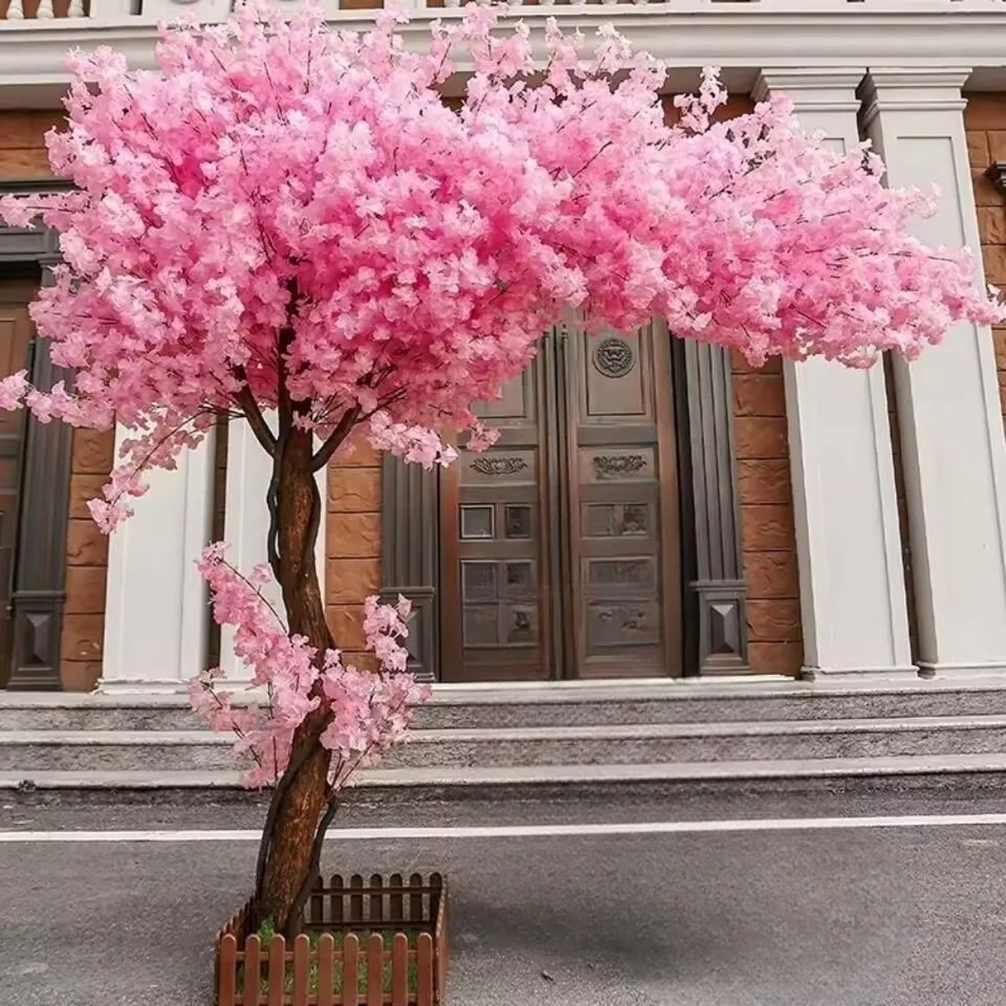 Artificial Cherry Blossom Tree Realistic Indoor Outdoor Floral Decor 0