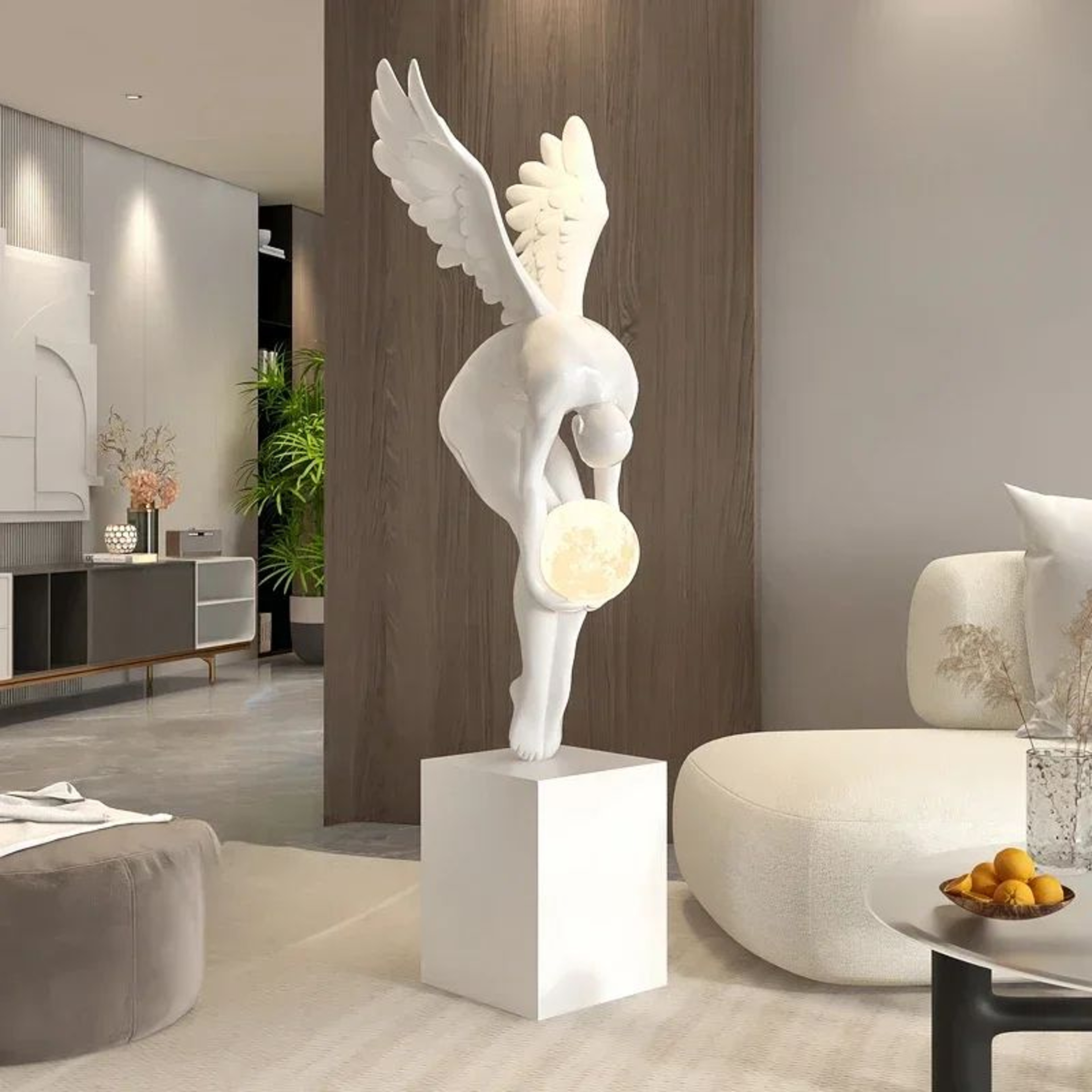 Modern Wing Sculpture Luminous Nordic Resin Statue Home Decor 0