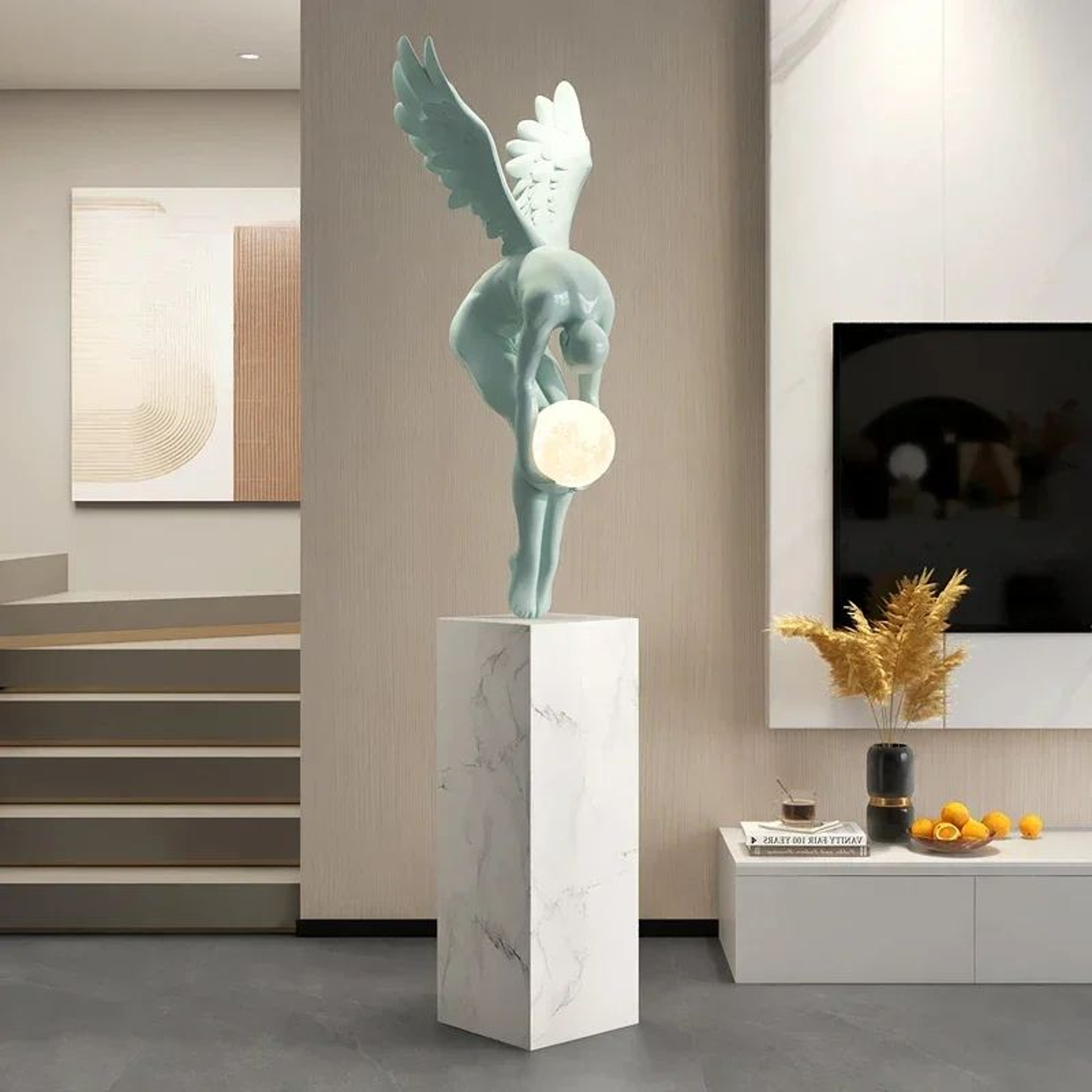 Modern Wing Sculpture Luminous Nordic Resin Statue Home Decor 4