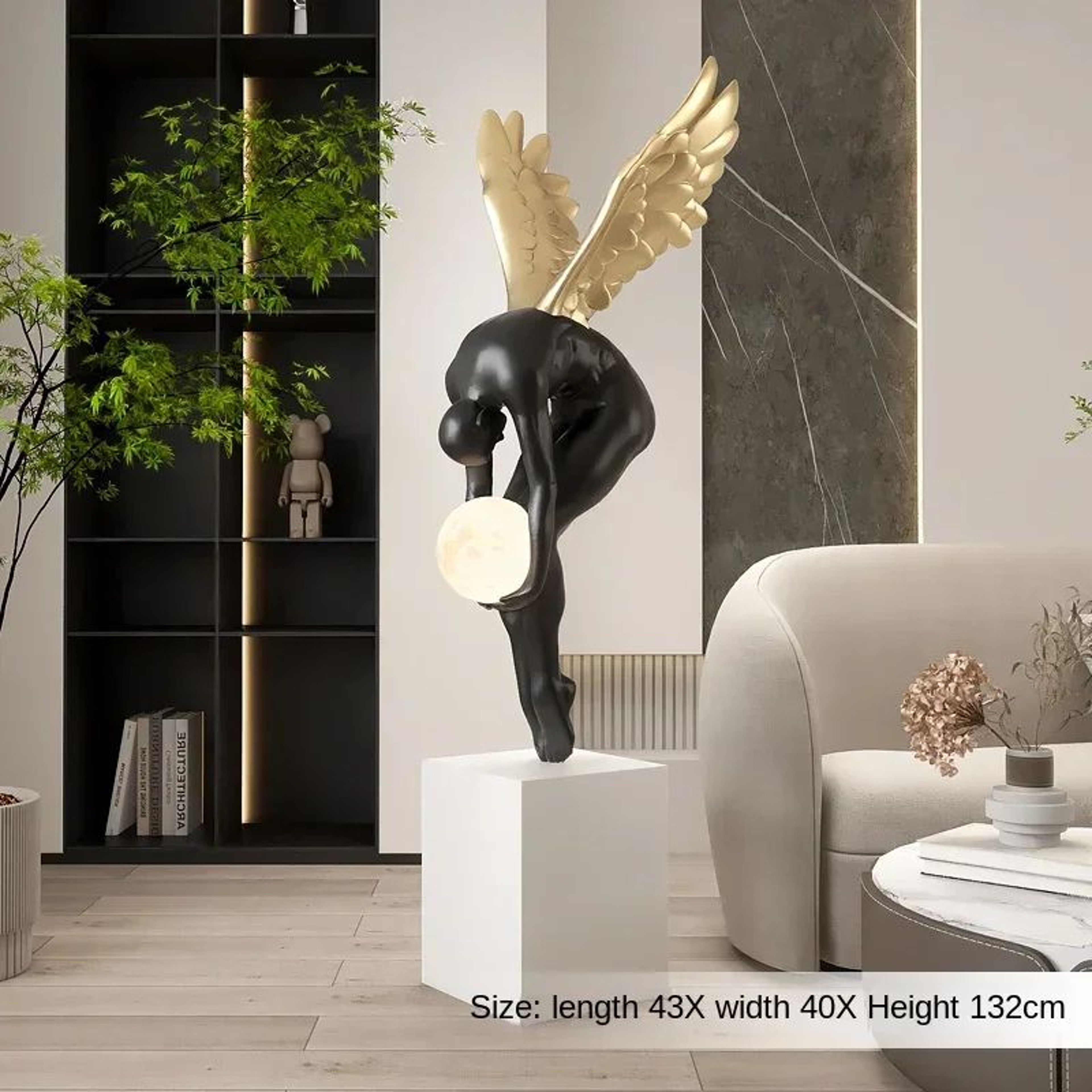 Modern Wing Sculpture Luminous Nordic Resin Statue Home Decor 7