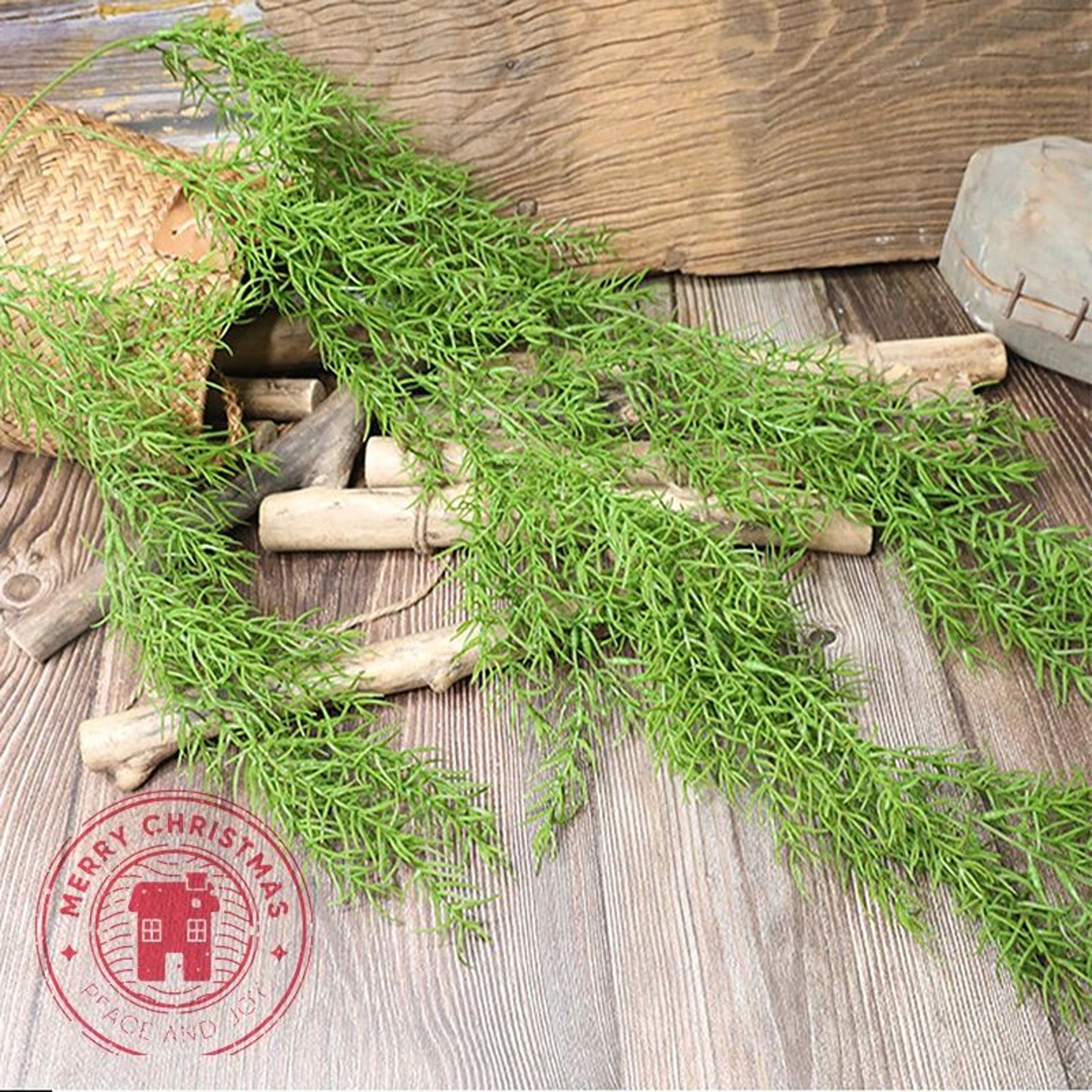 Artificial Pine Needle Wall Hanging Greenery Rattan Decor 5