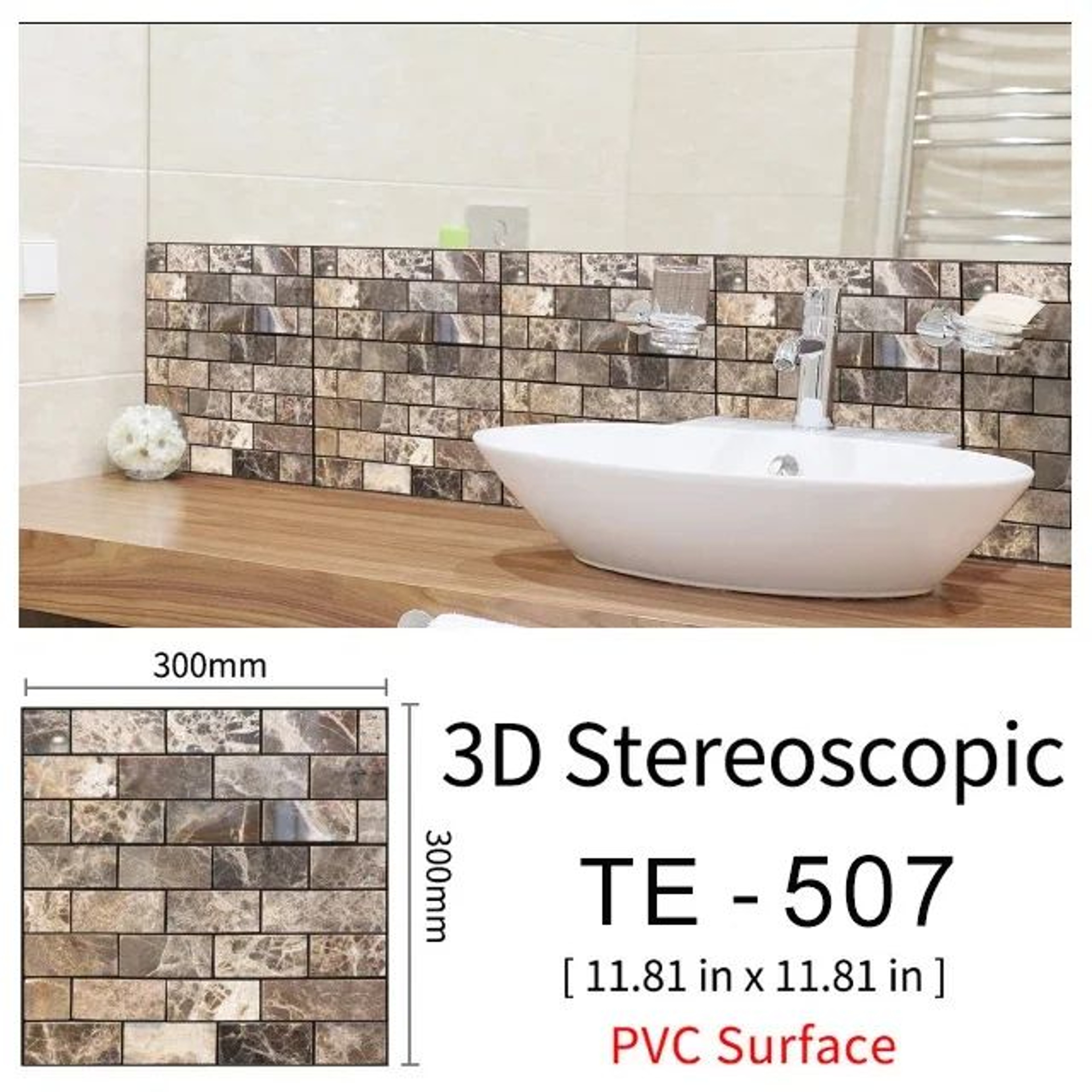 Self Adhesive Brick Wall Stickers Waterproof 3D Peel And Stick Wallpaper Panels 8