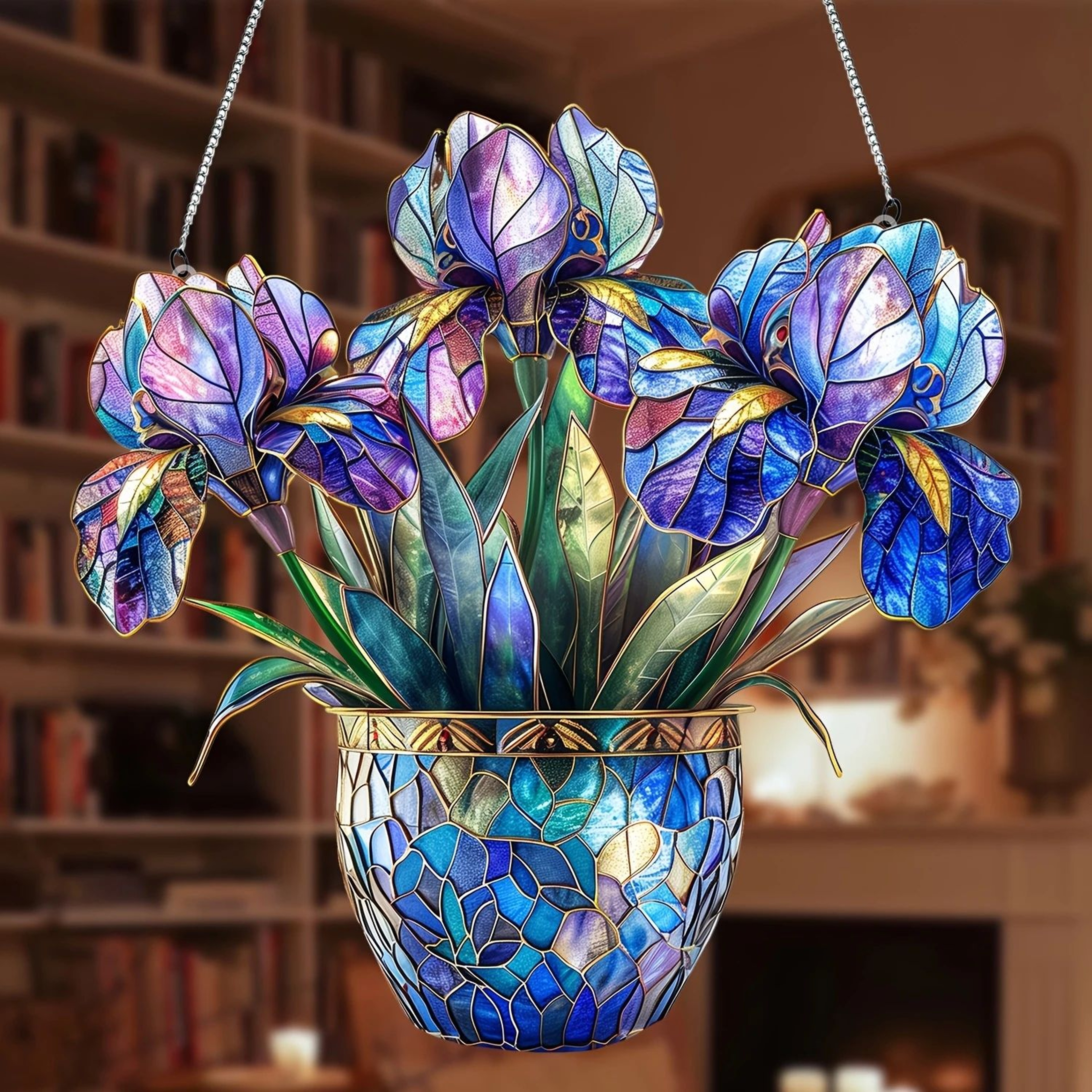 Acrylic Hanging Plant Suncatcher Window Decor Floating Flower Basket Ornament 4
