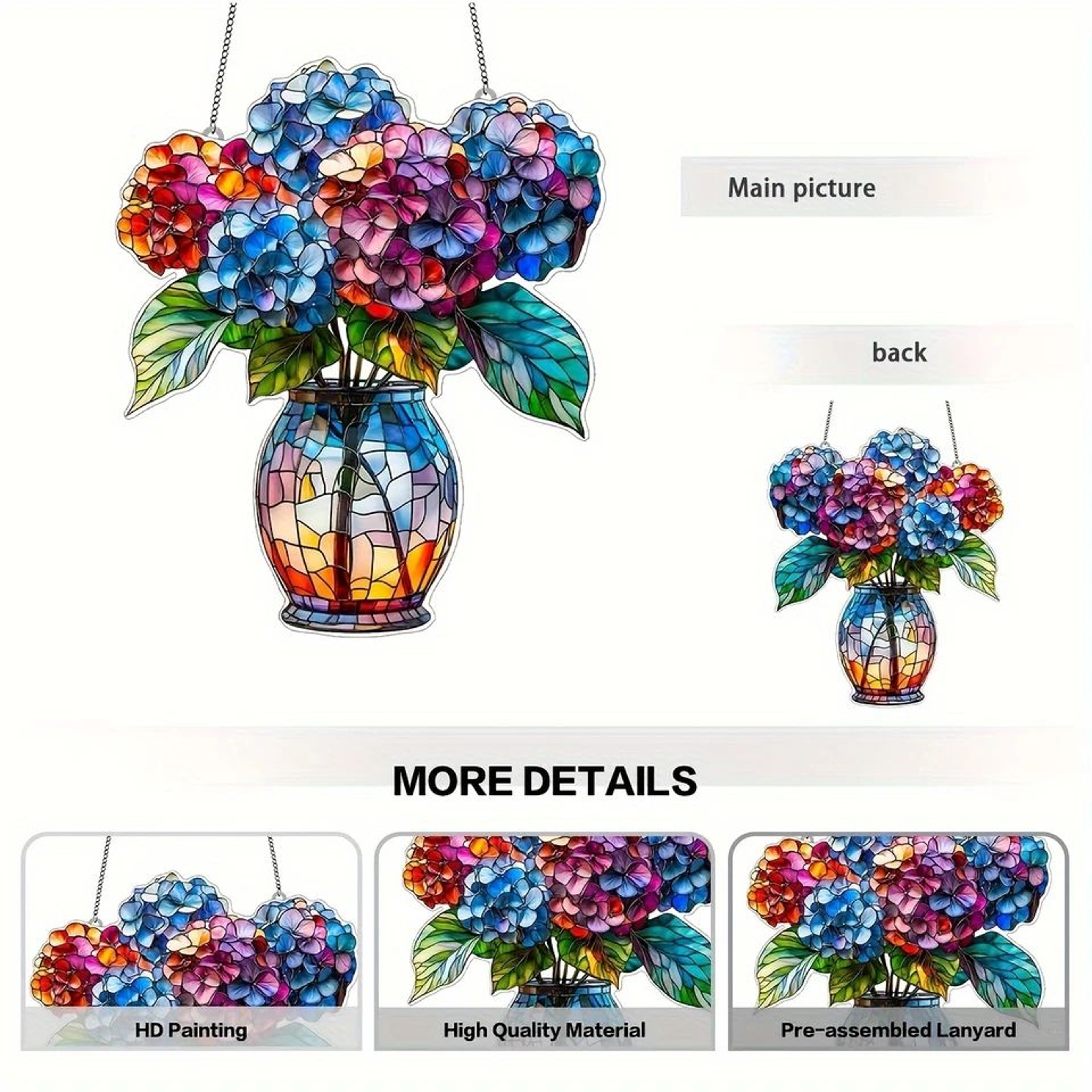 Acrylic Hanging Plant Suncatcher Window Decor Floating Flower Basket Ornament 5