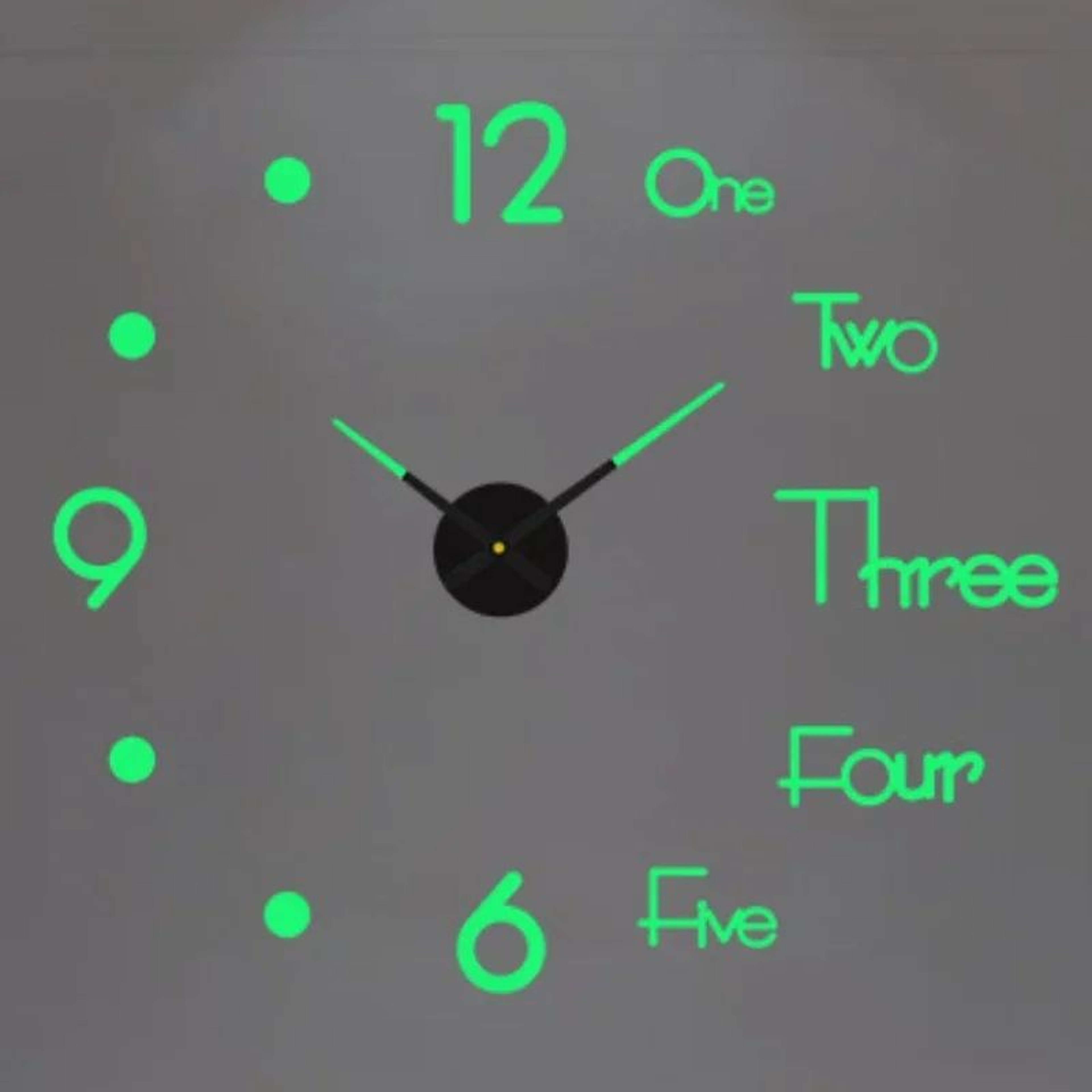 Large 3D Wall Clock Luminous DIY Modern Silent Wall Decor 20