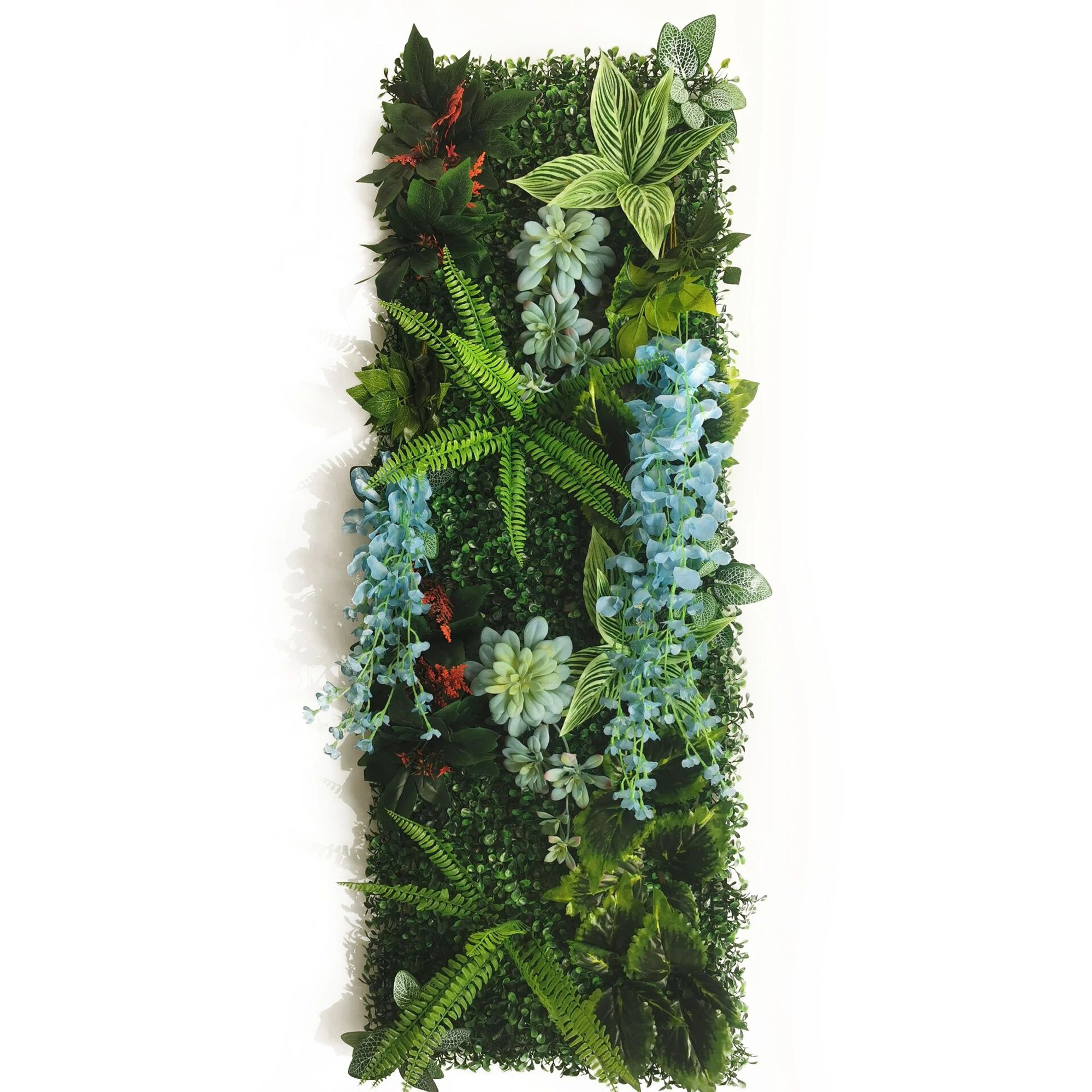 Artificial Grass Wall Panel With Rose Decor Greenery Wall Mat 12