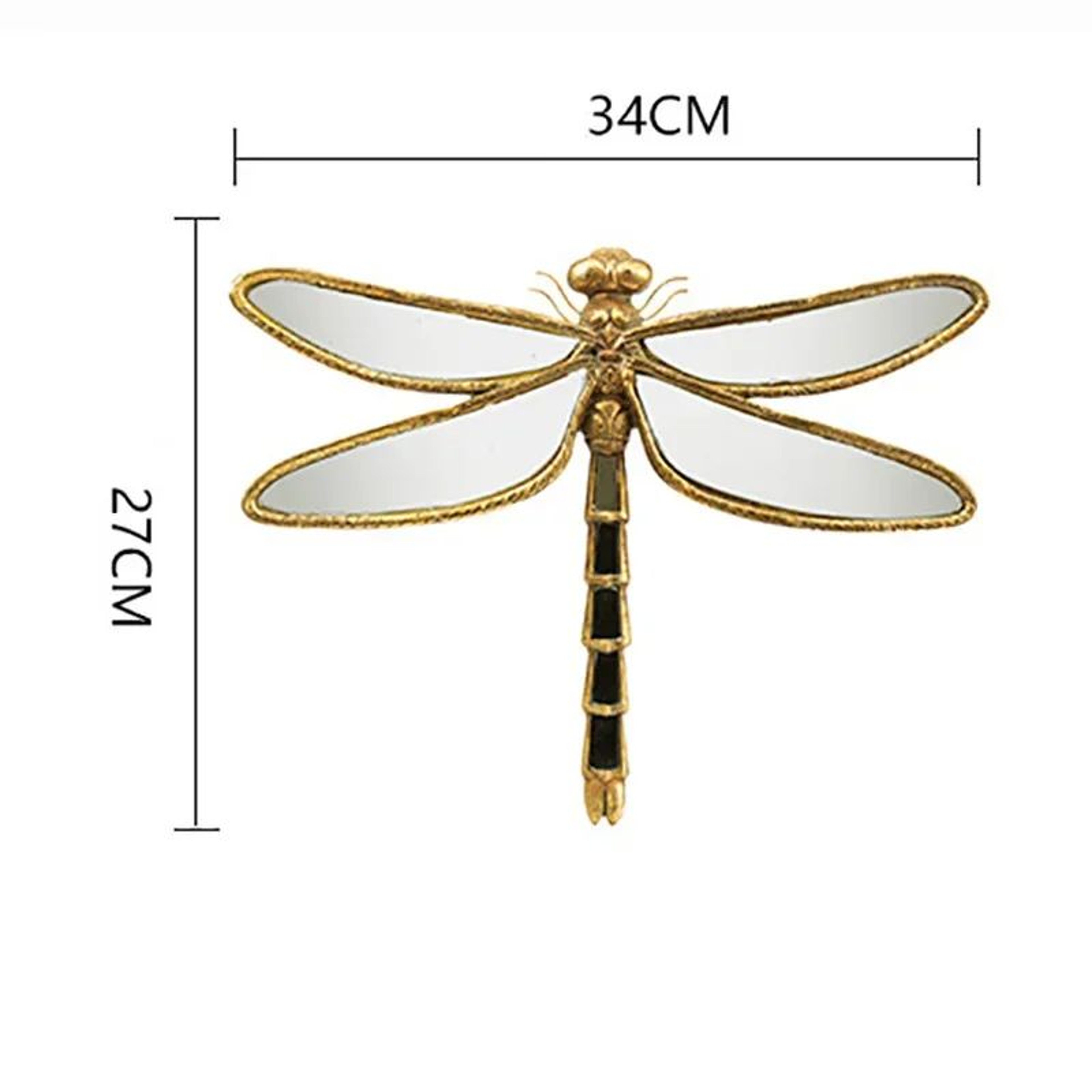 Vintage Dragonfly Wall Decor Resin Art Mirror Accent 7