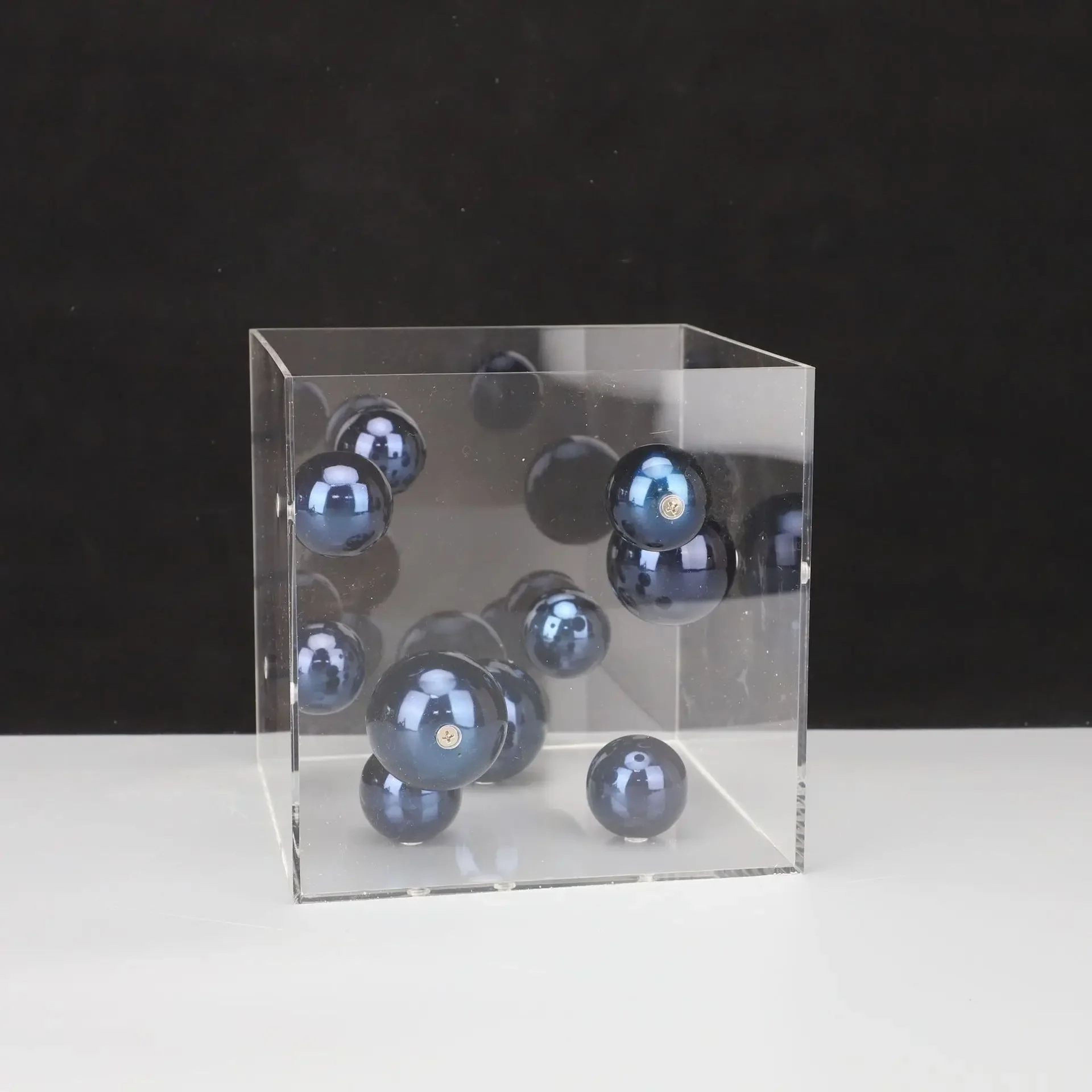 Luxury Geometric Metal Ball Decor Acrylic Display Box Modern Minimalist Home Accent 10