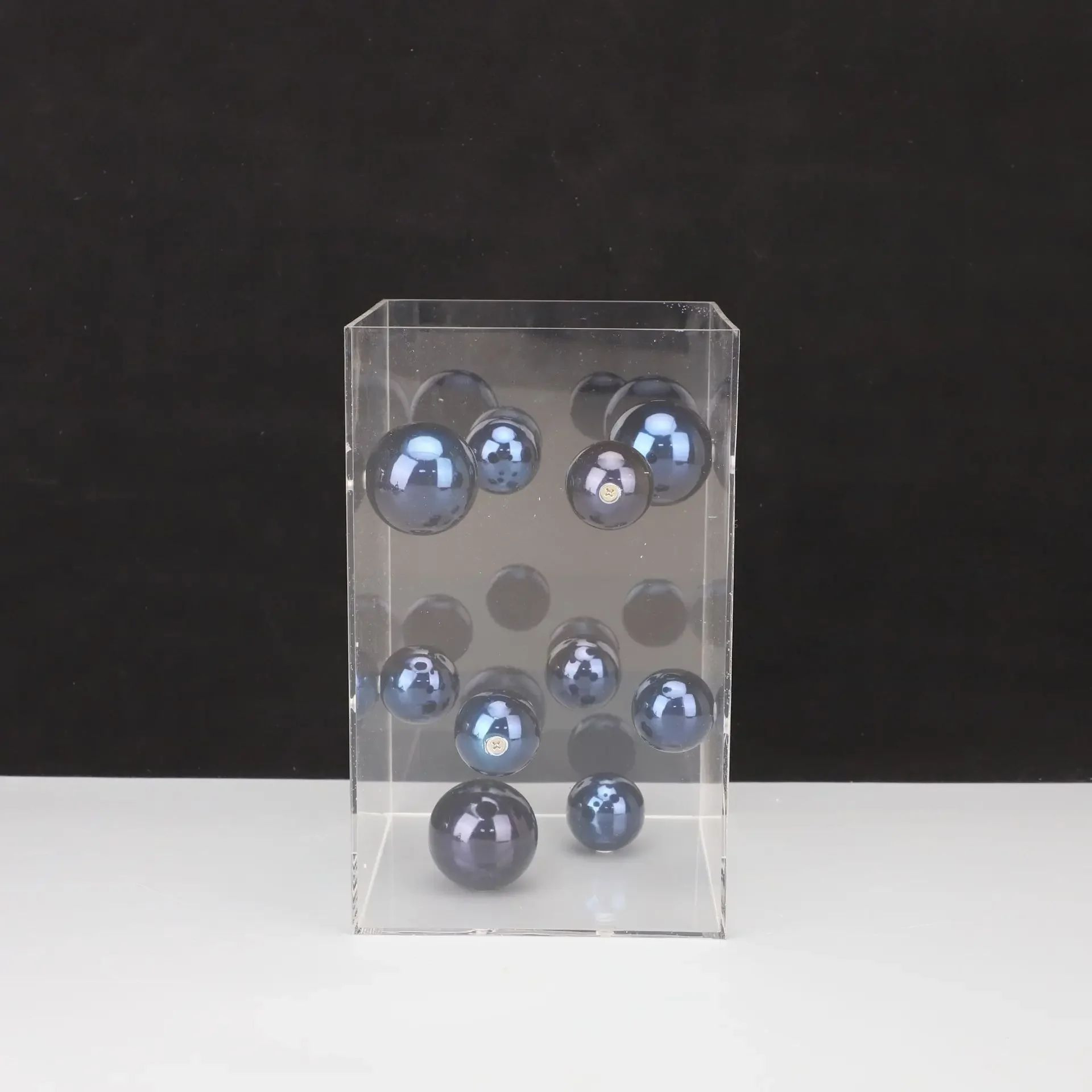 Luxury Geometric Metal Ball Decor Acrylic Display Box Modern Minimalist Home Accent 7