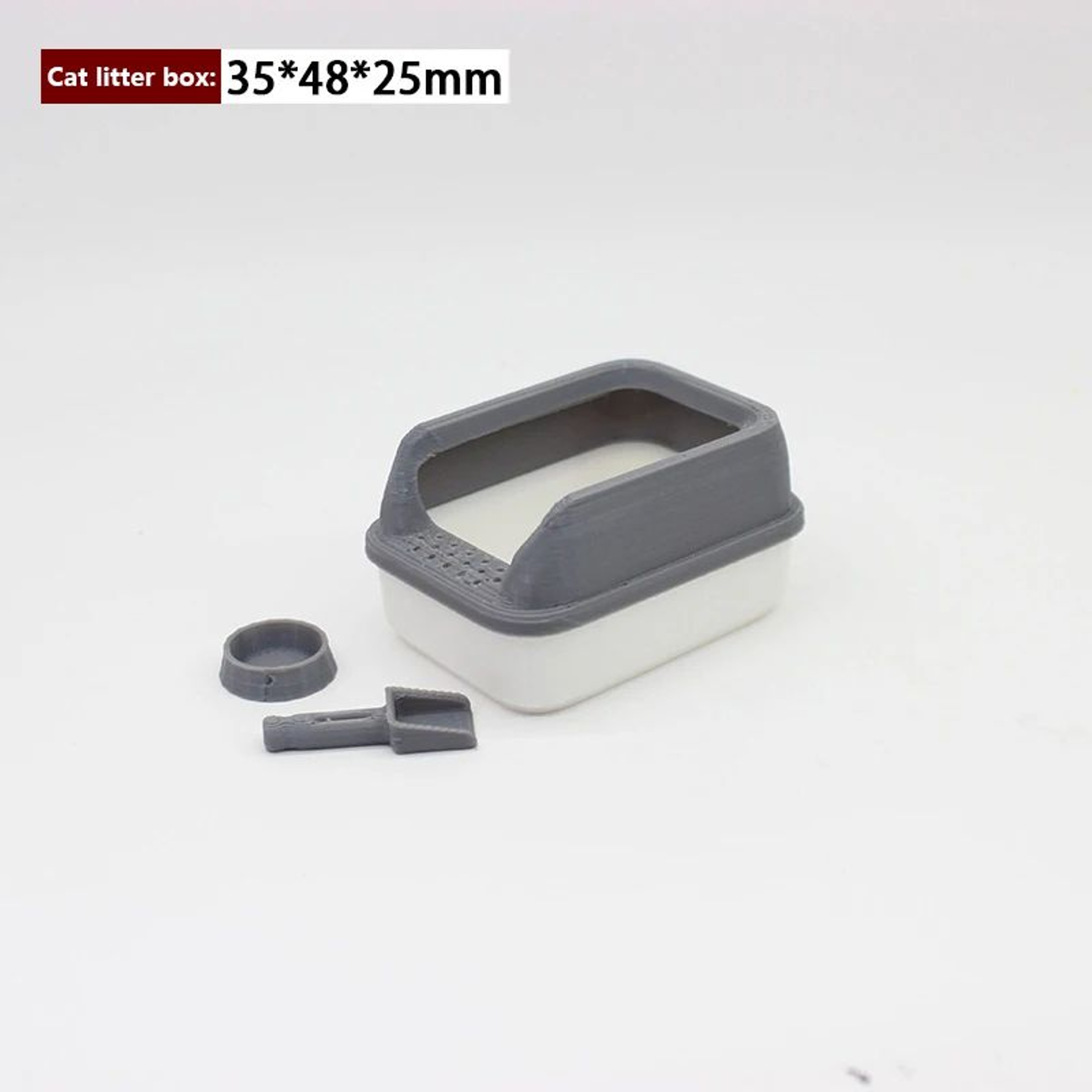 Mini Cat Litter Box Set Dollhouse Pet Accessories Toy 8