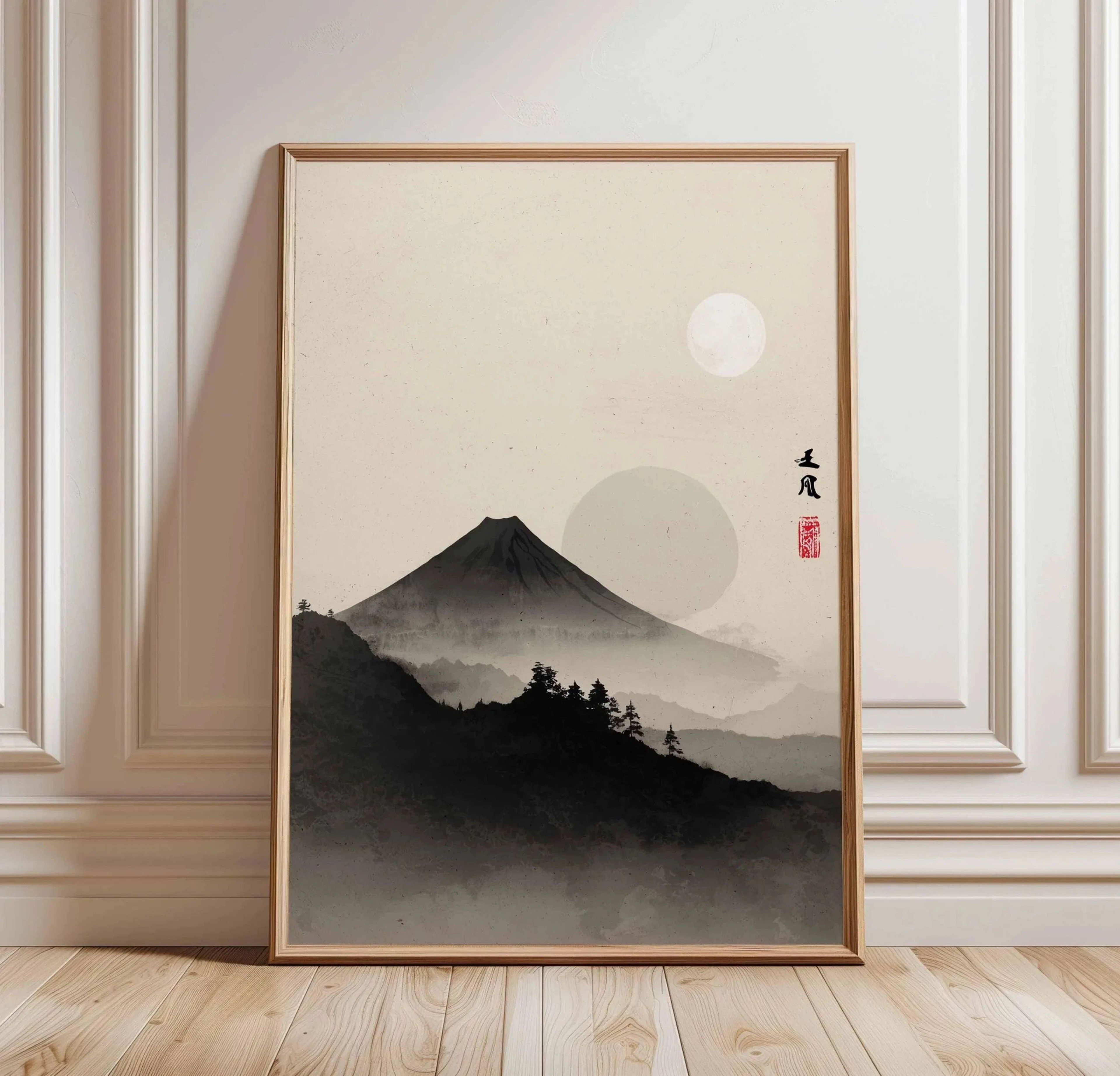 Japanese Pine Tree Wall Art Zen Nature Canvas Calm Forest Decor 6