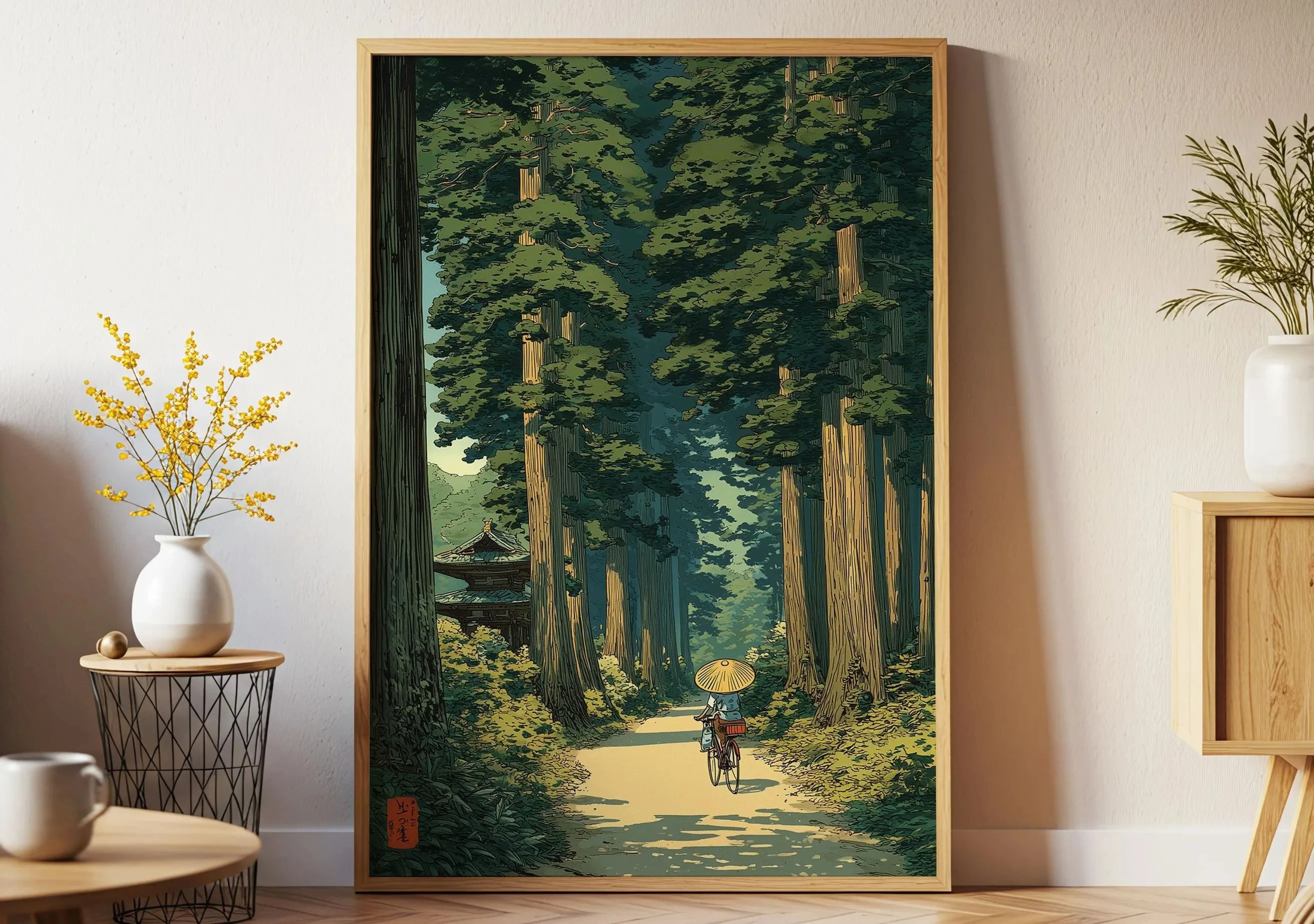Japanese Pine Tree Wall Art Zen Nature Canvas Calm Forest Decor 10