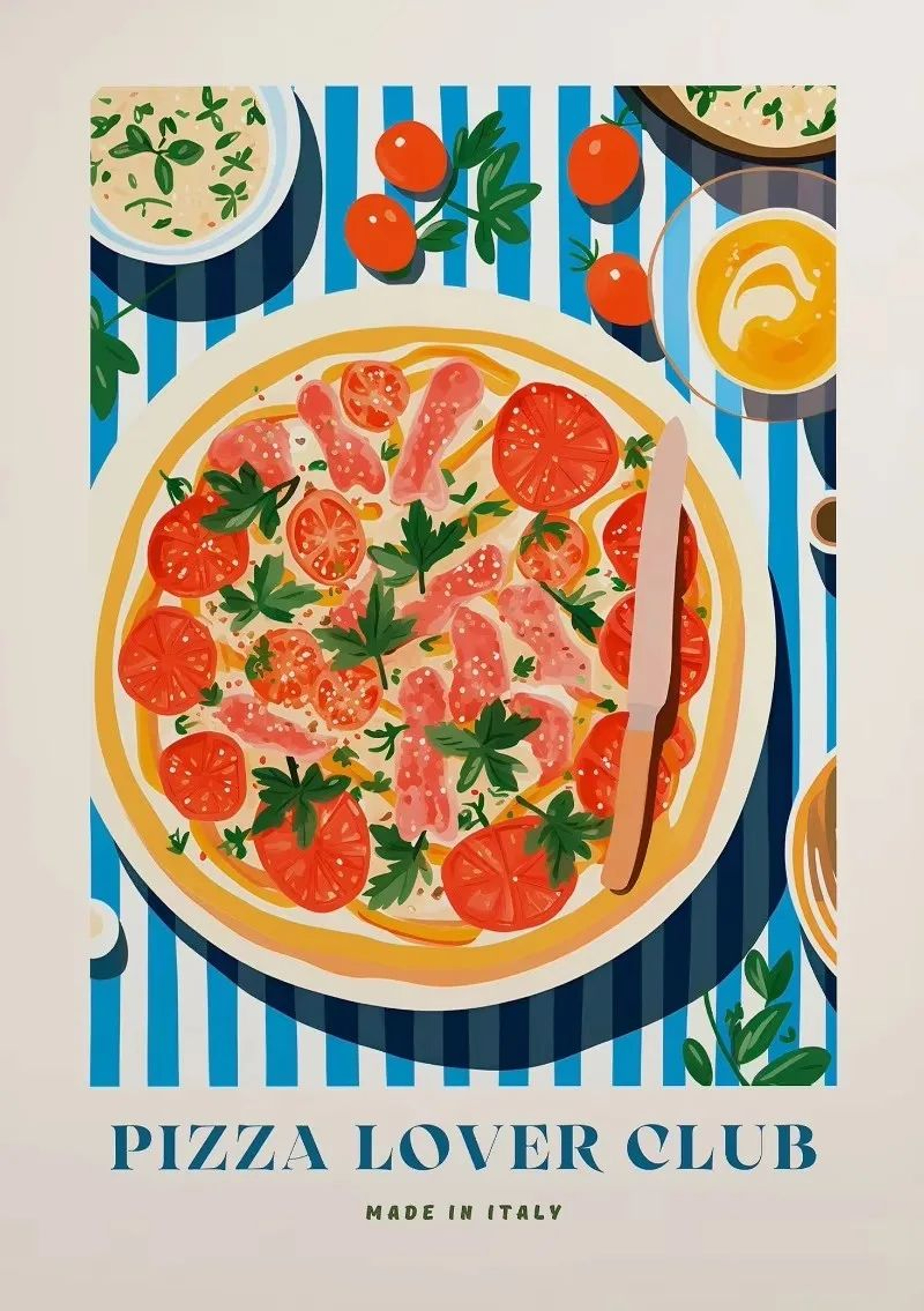 Italian Cocktail Food Wall Art Aperol Spritz Pizza Kitchen Canvas Decor 13