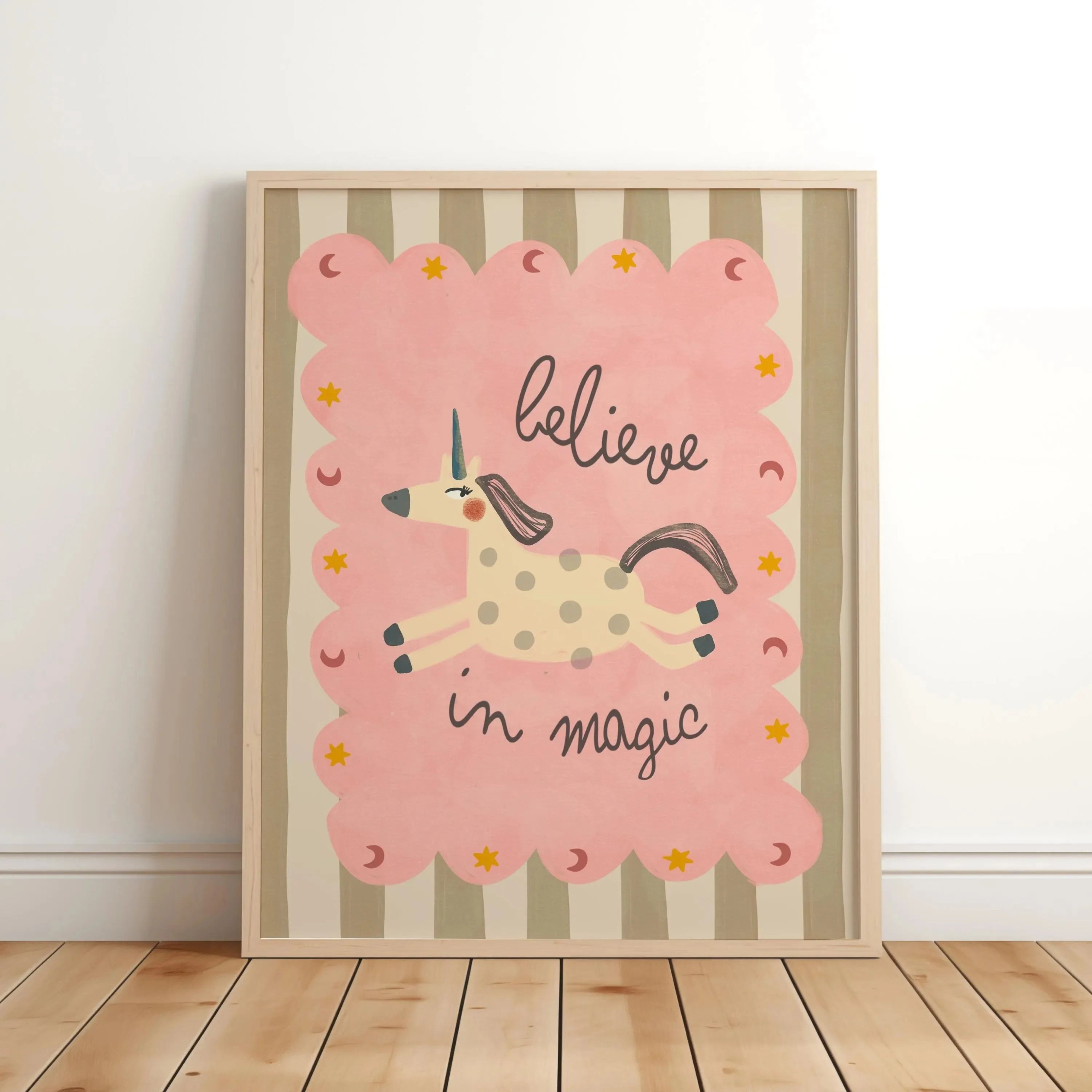 Unicorn Nursery Wall Art Inspirational Kids Room Canvas Magic Quote Decor 9
