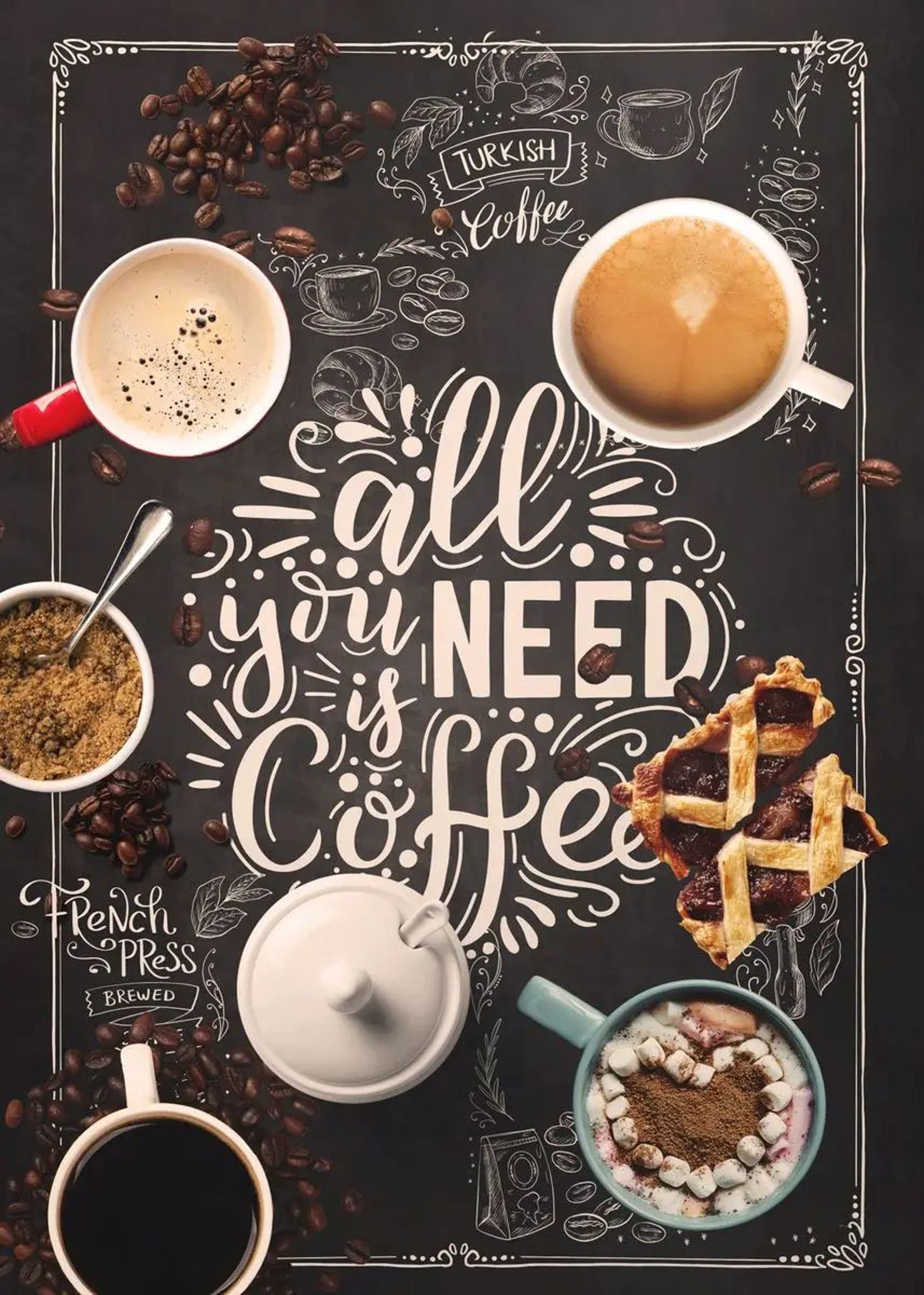 Coffee Cup Wall Art Nordic Cafe Canvas Poster Kitchen Bakery Decor 10