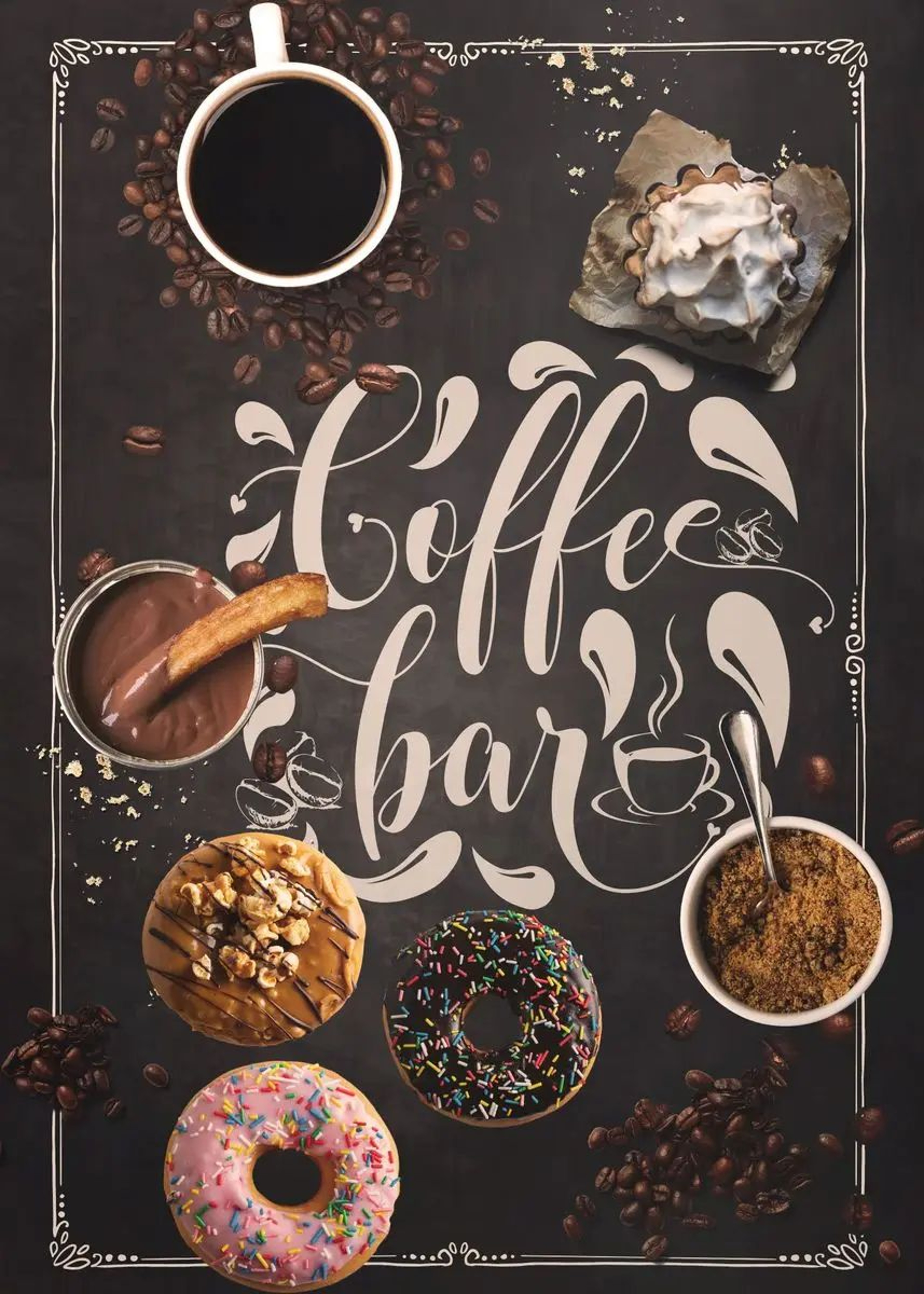 Coffee Cup Wall Art Nordic Cafe Canvas Poster Kitchen Bakery Decor 11