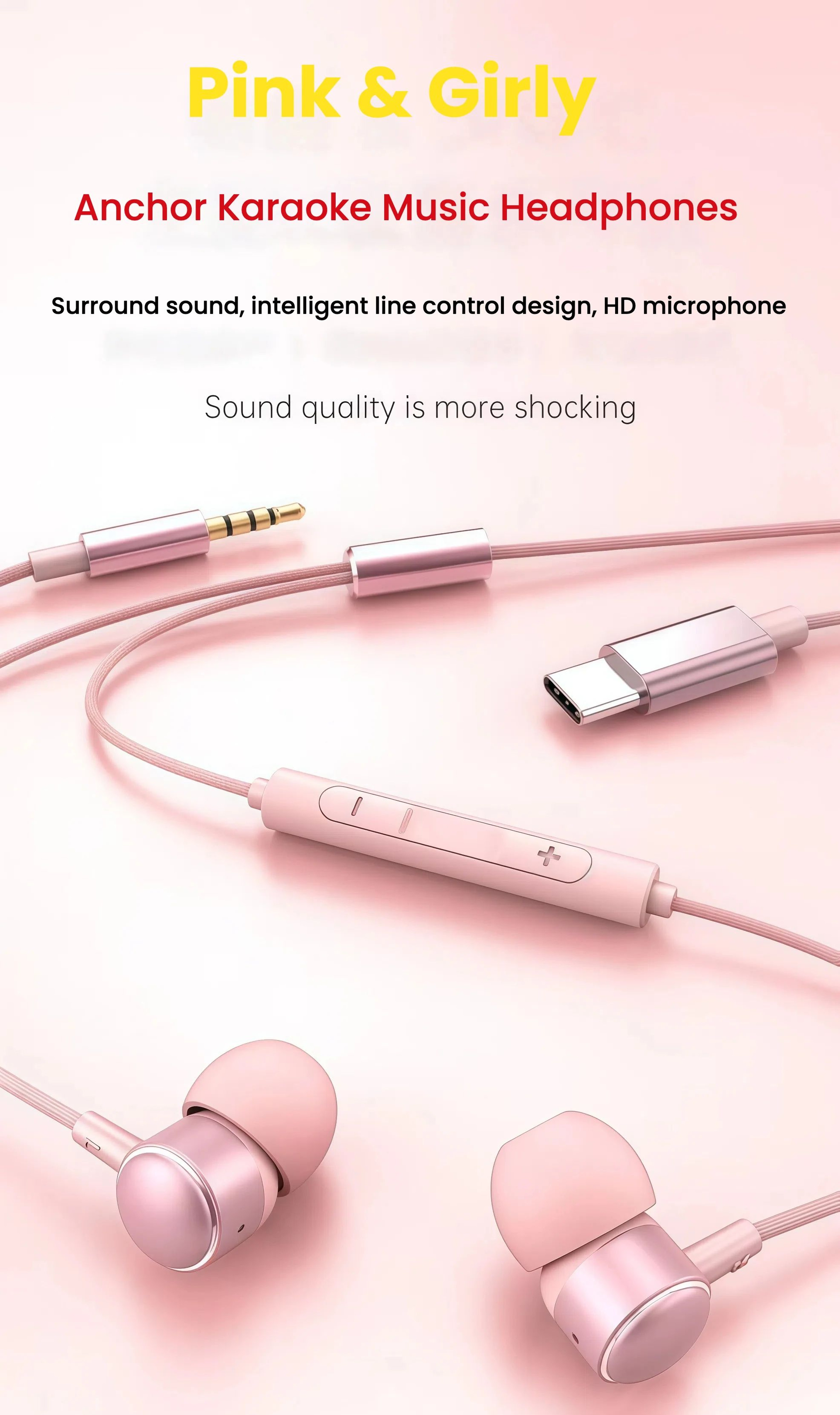 PureSound Type C Wired Earphones With HiFi Audio And Digital Chip 3