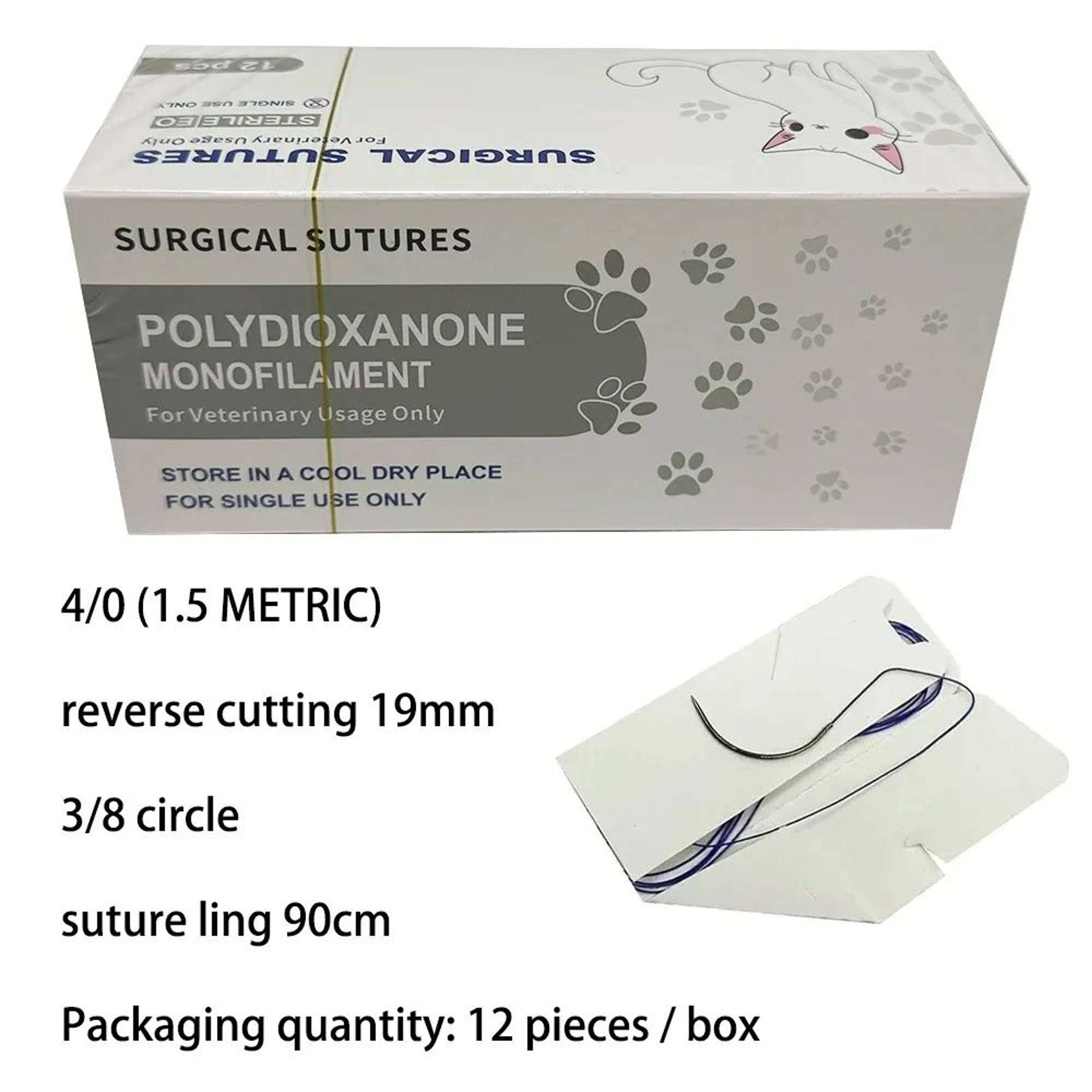 Veterinary Absorbable Suture Thread Set With Needle For Training And Demonstration 10