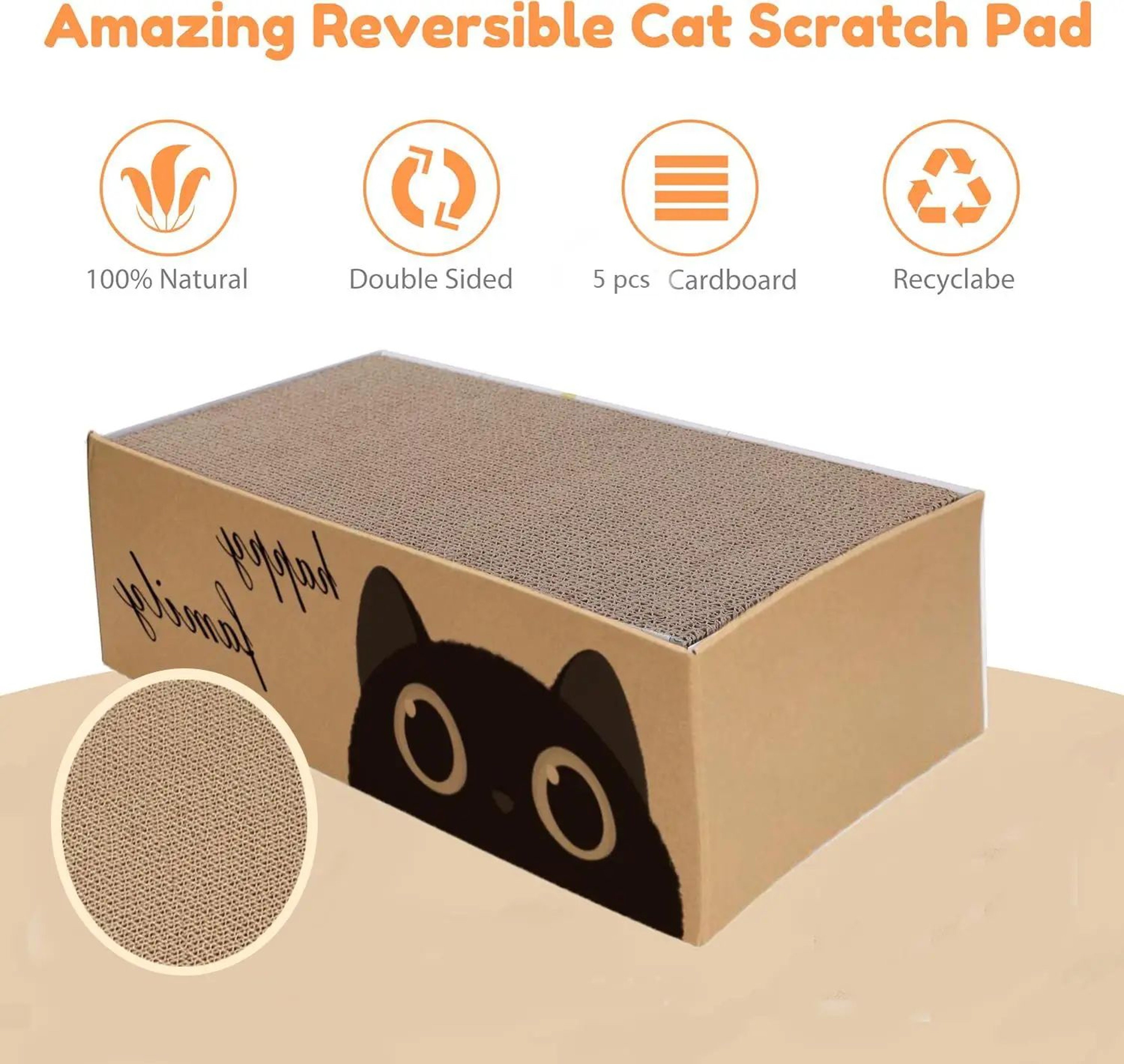 CozyNest Cardboard Cat Scratcher Bed 3