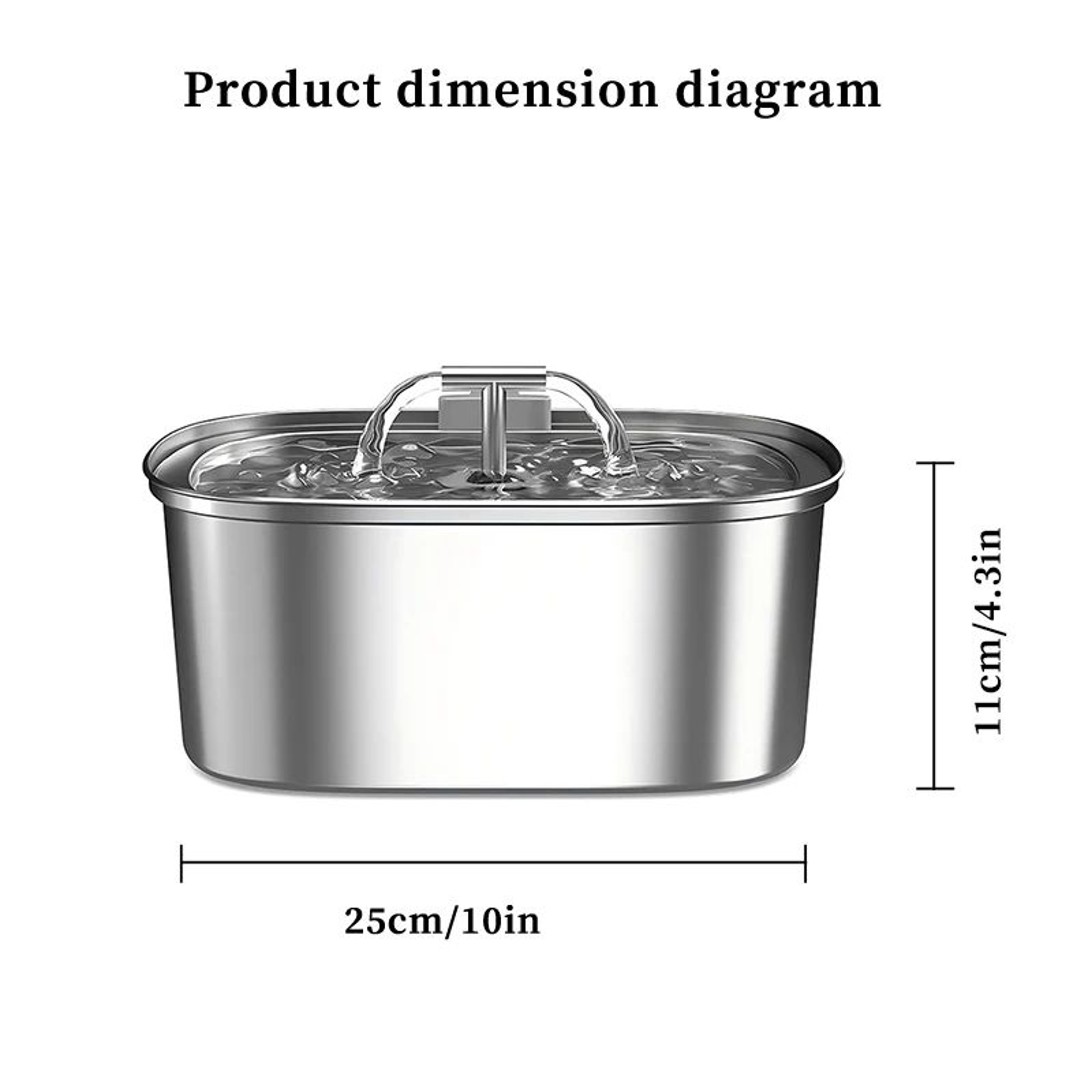 PureSteel Stainless Steel Pet Water Fountain 5