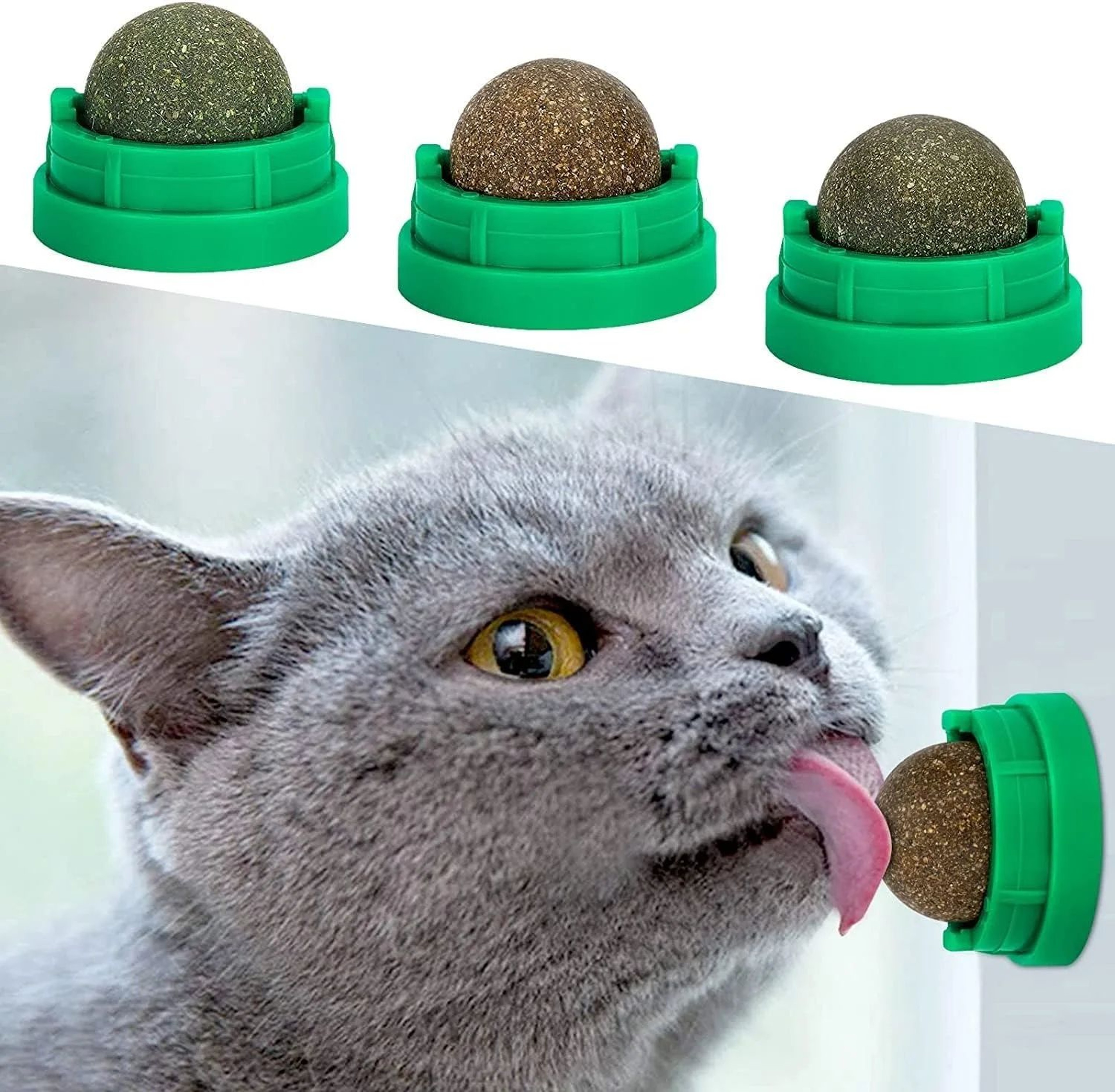 MintMunch Lickable Catnip Ball Treat Toy 0