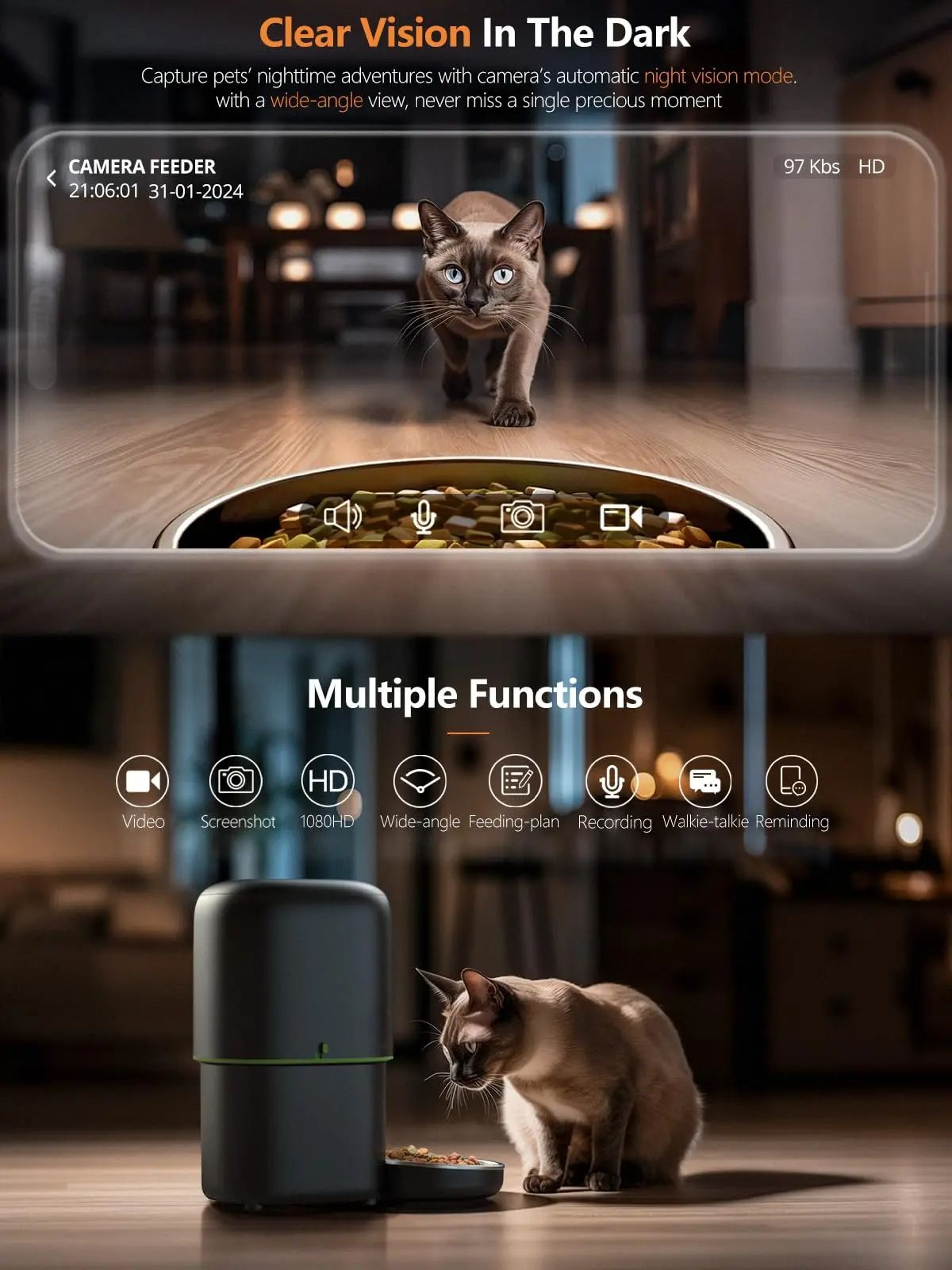 SmartView Automatic Pet Feeder With Camera And WiFi Control 4