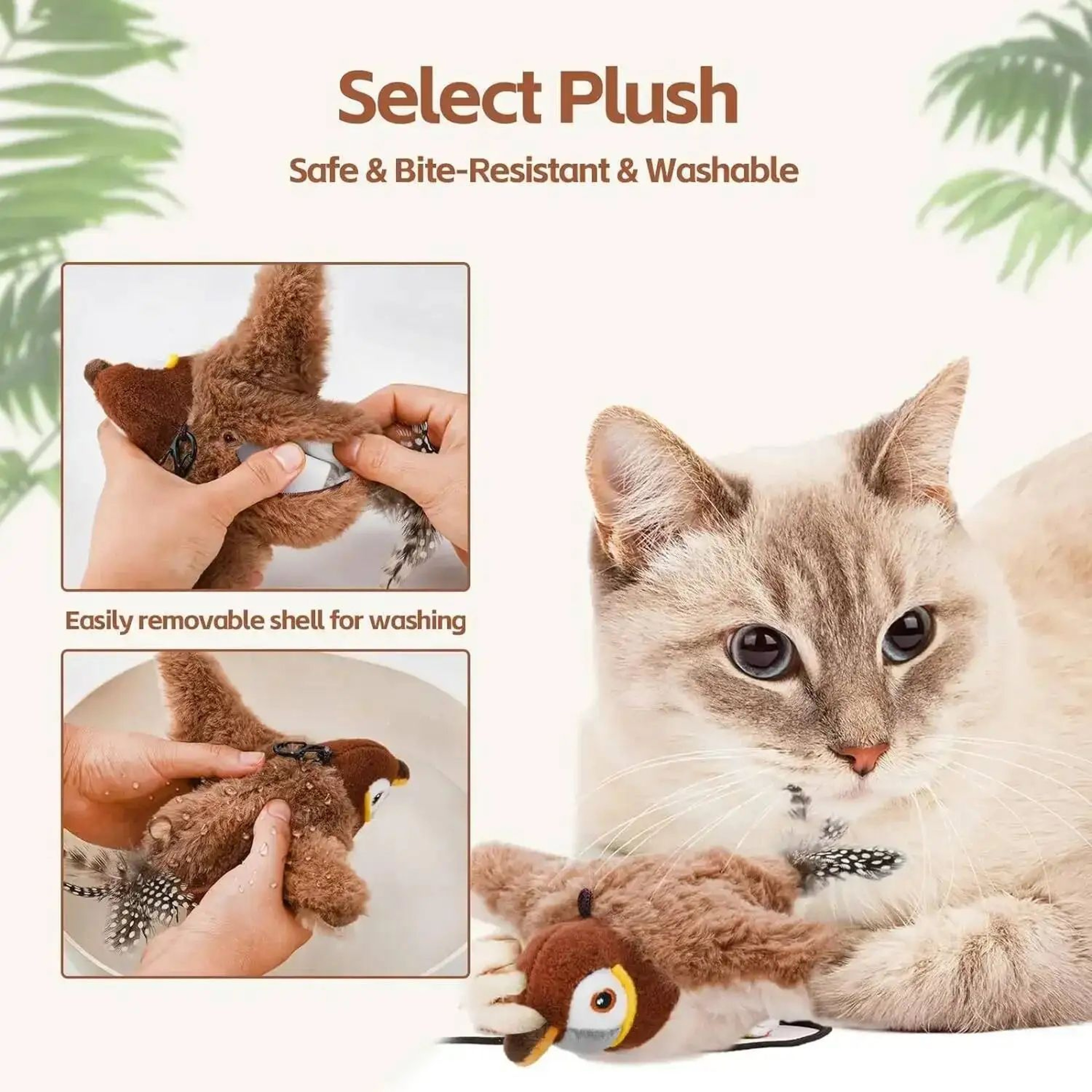 FlappyTweet Rechargeable Chirping Bird Interactive Cat Toy 3