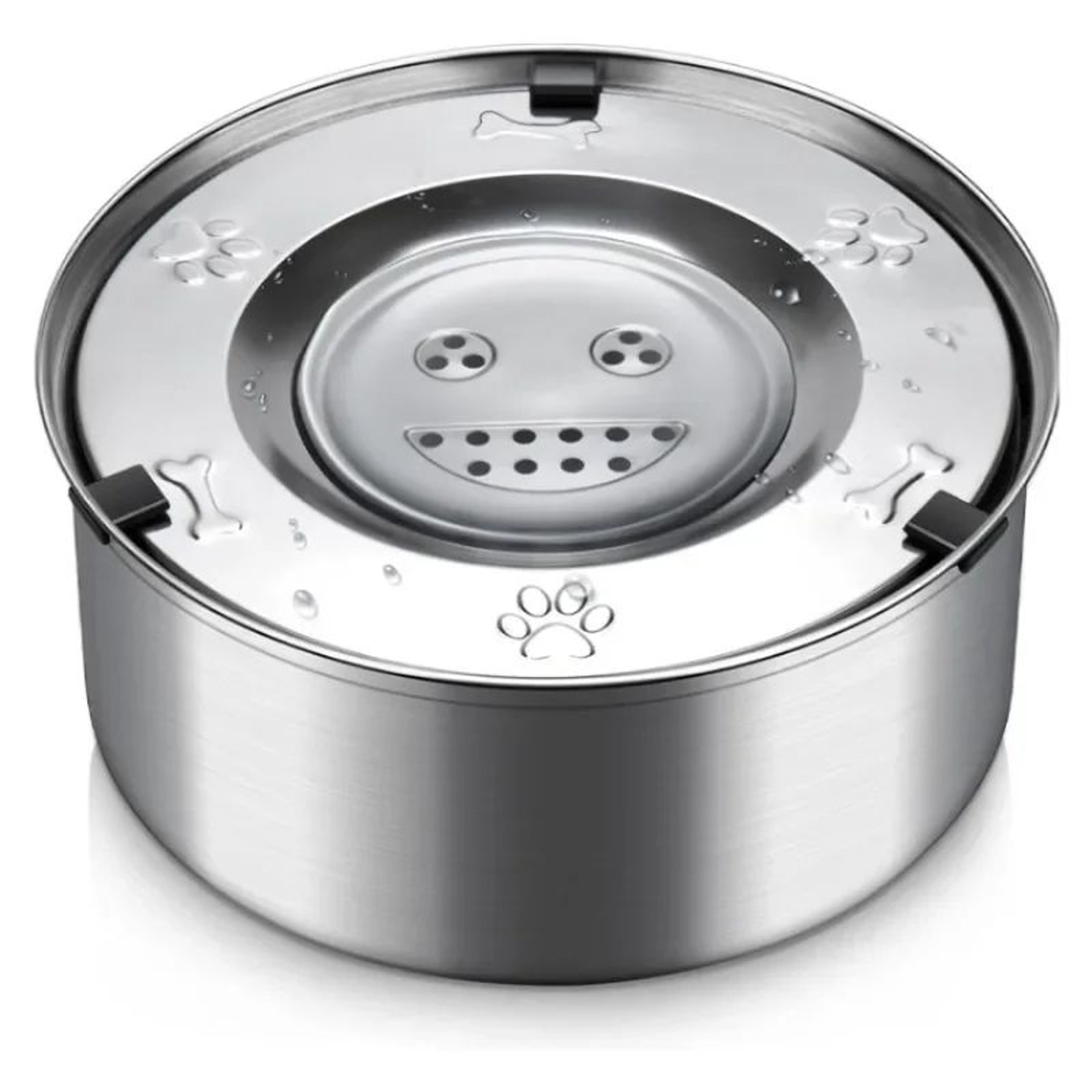Stainless Steel No Spill Floating Pet Water Bowl 0