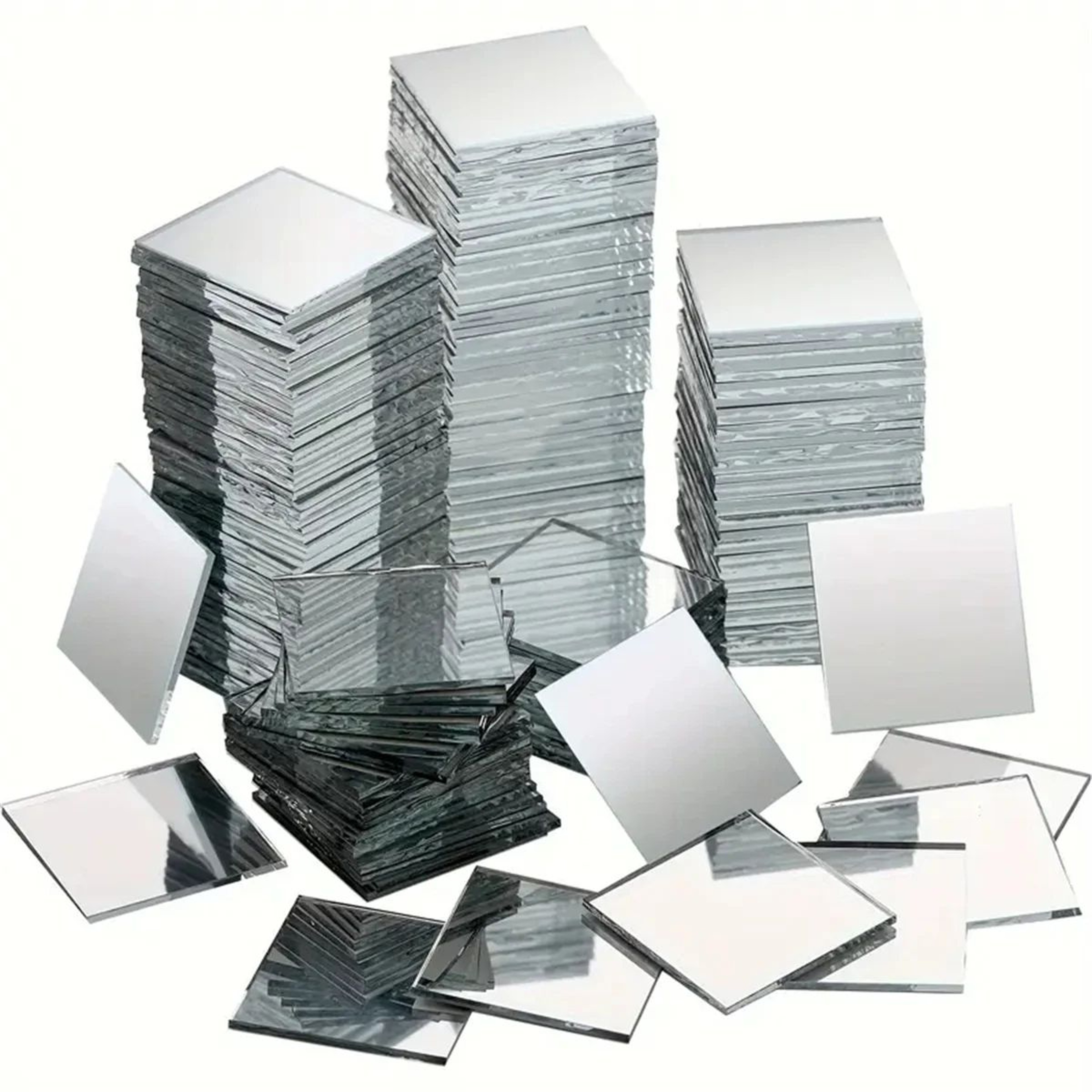 50 Piece Mini Glass Mirror Tiles For DIY Crafts 0
