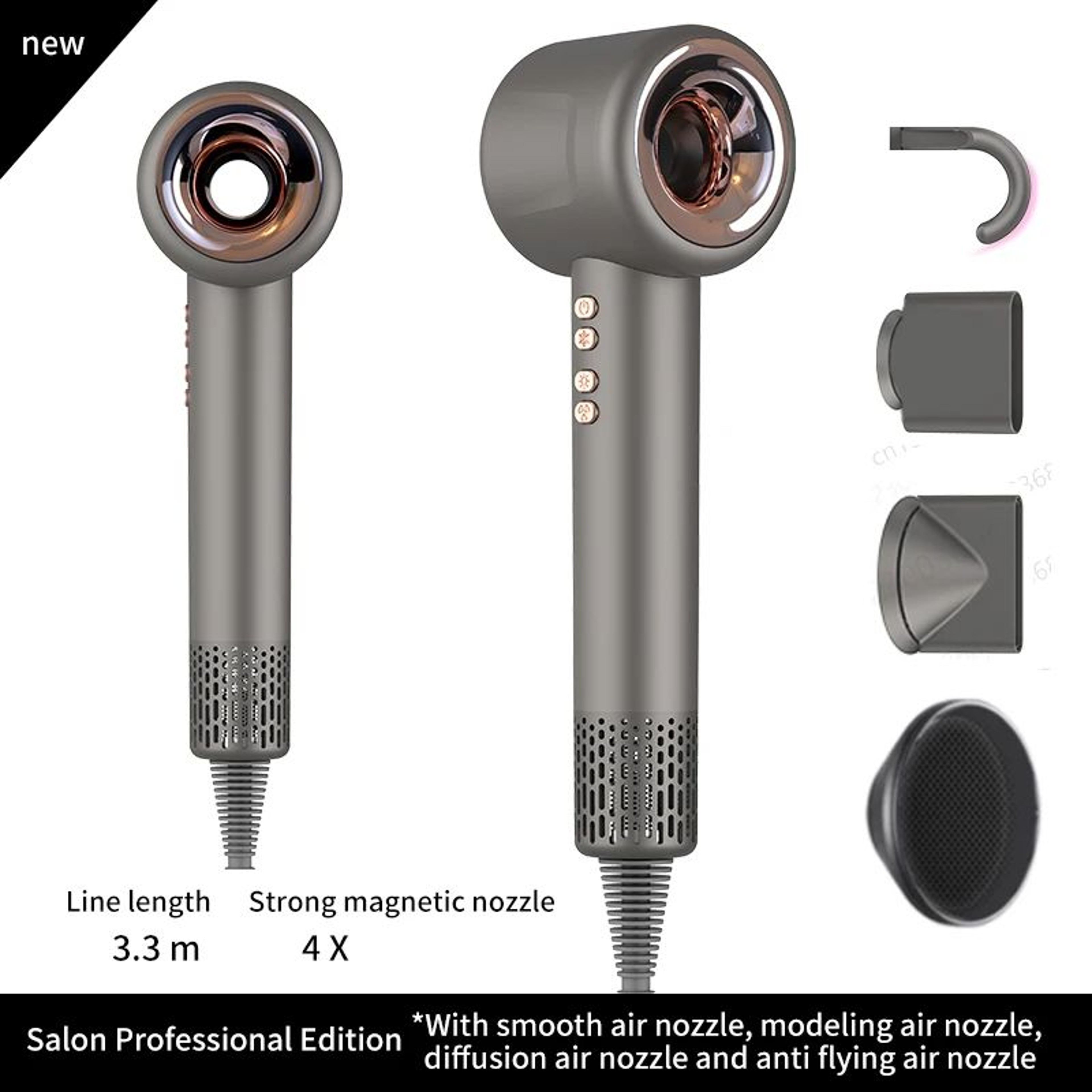 Leafless Ionic HairDryer Fast Dry Professional Blow Dryer 10