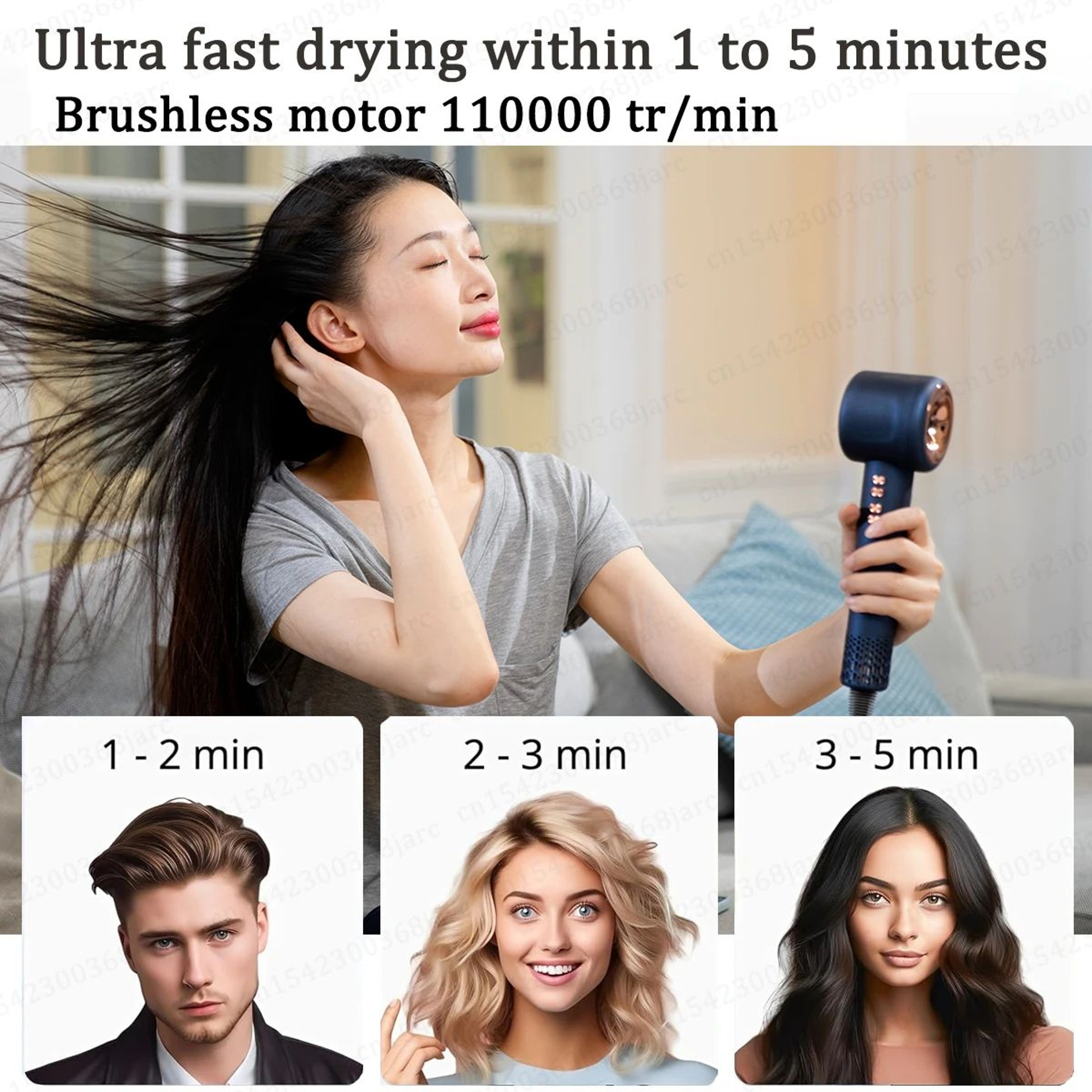 Leafless Ionic HairDryer Fast Dry Professional Blow Dryer 4