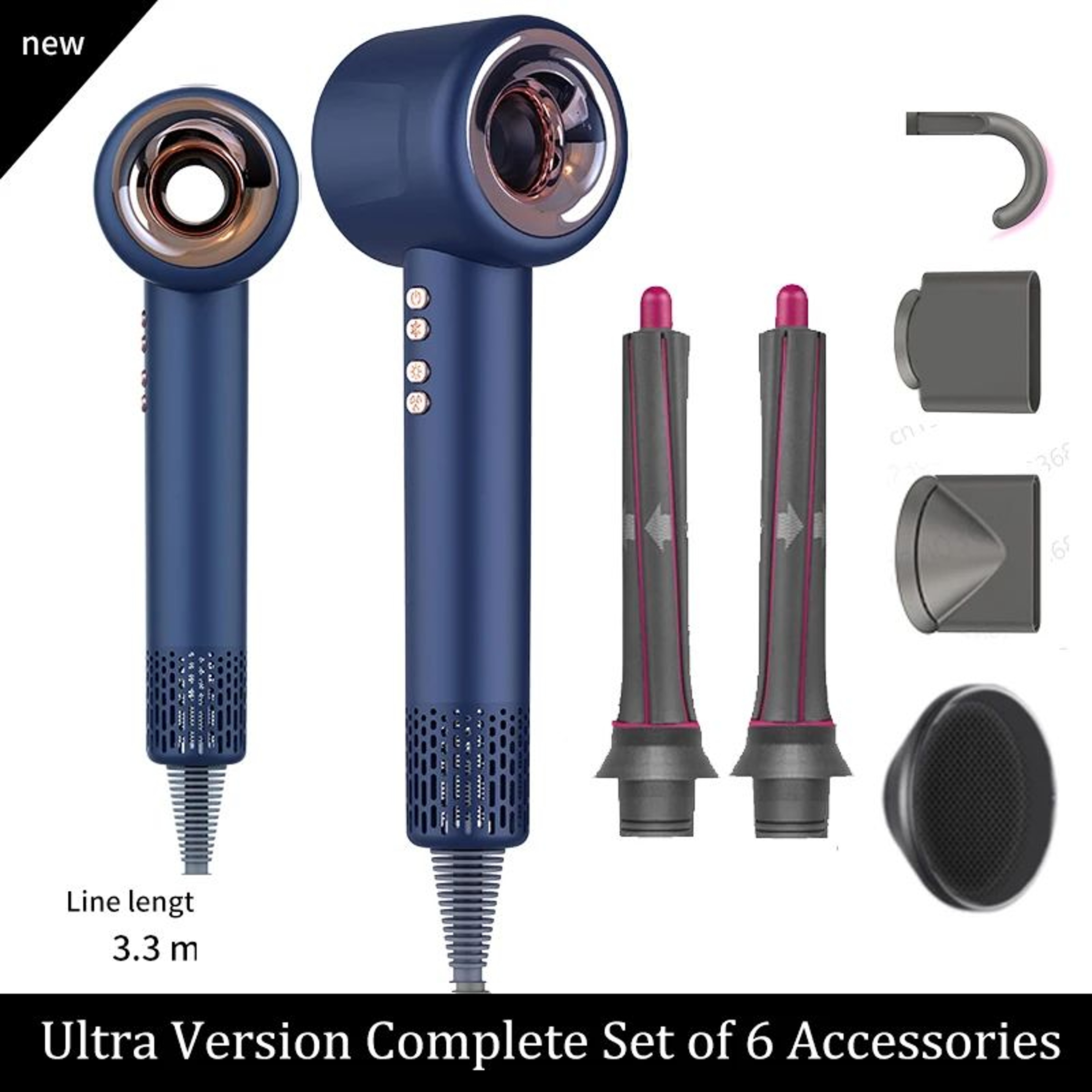 Leafless Ionic HairDryer Fast Dry Professional Blow Dryer 8